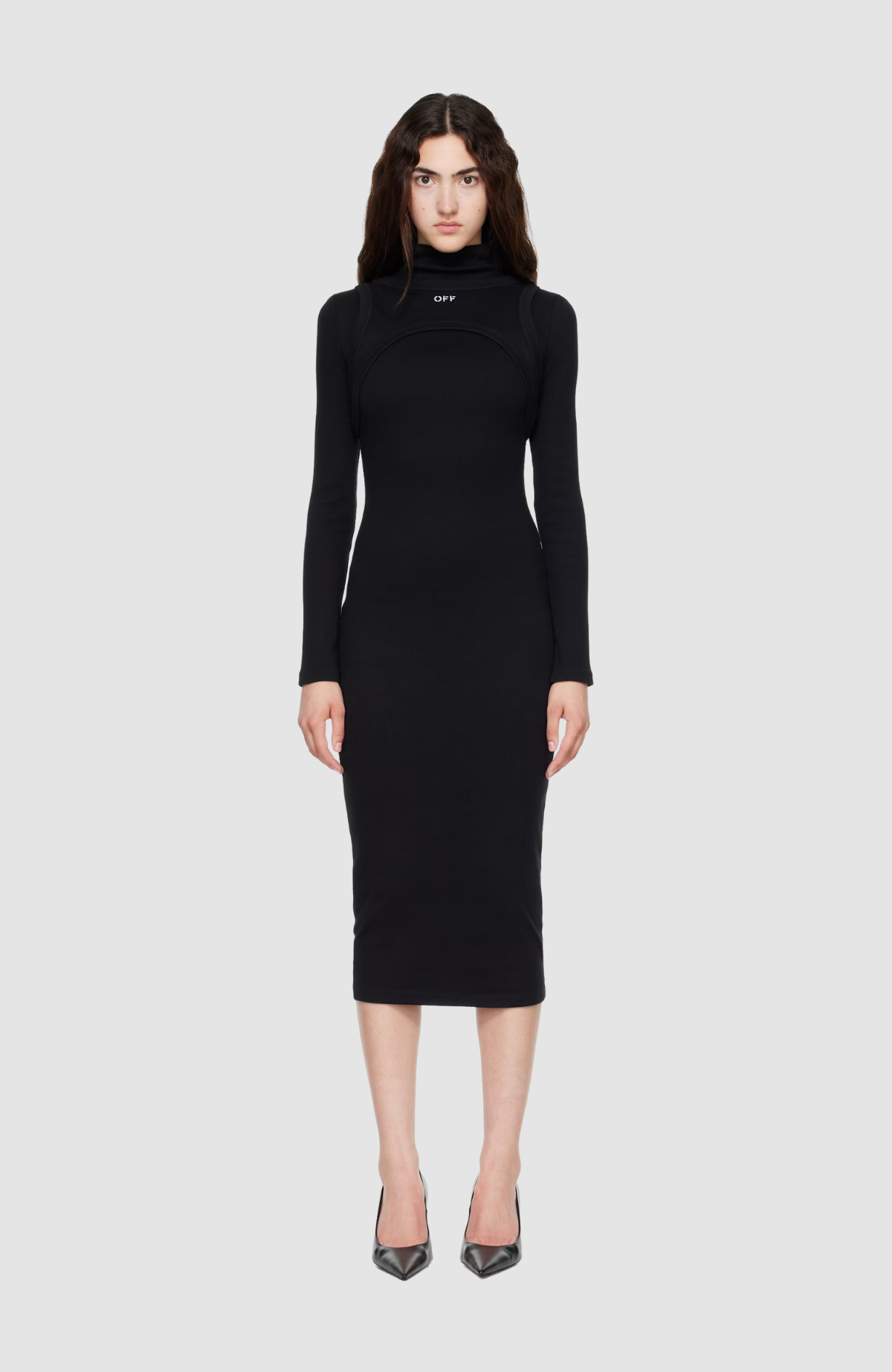 Off Stamp Rib Round Long Dress