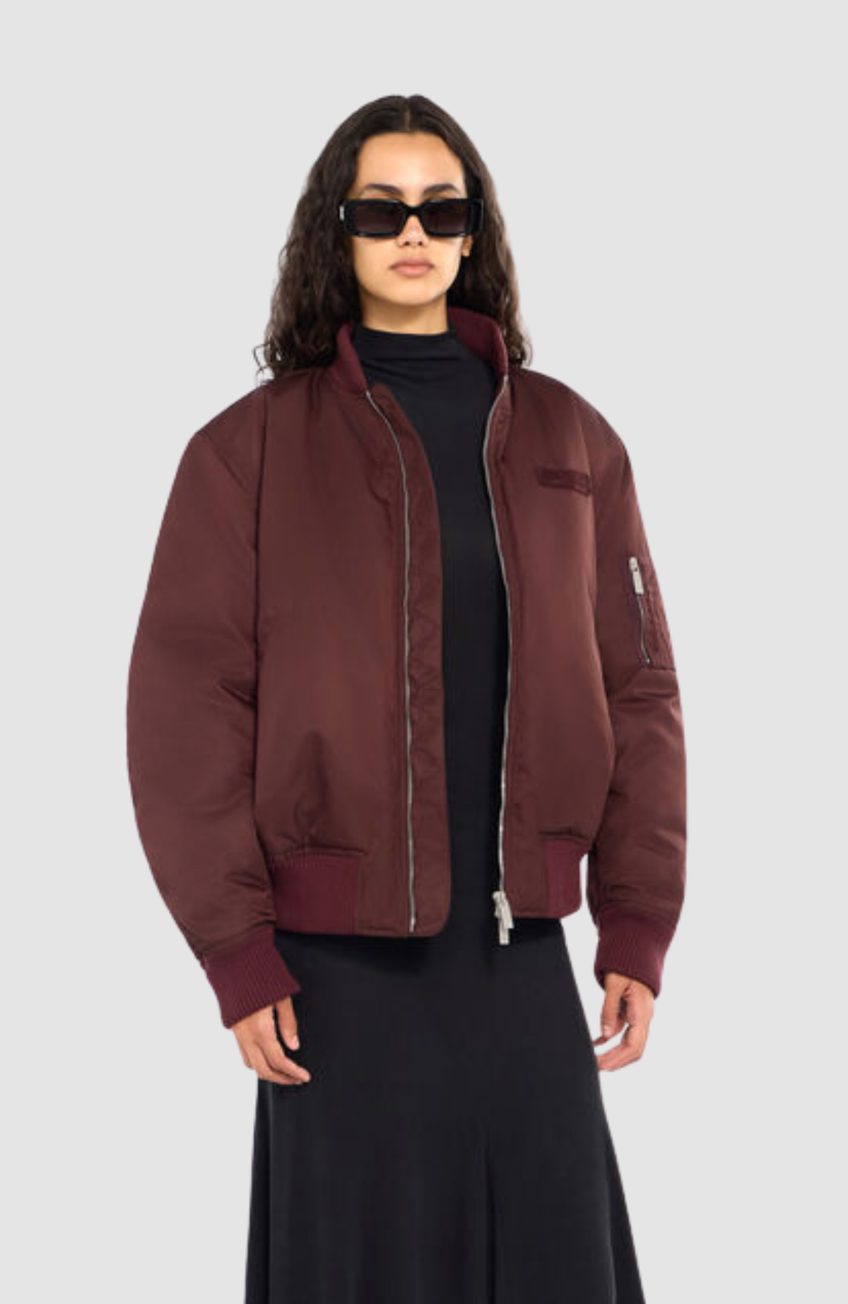 Embr Off White Nylon Bomber