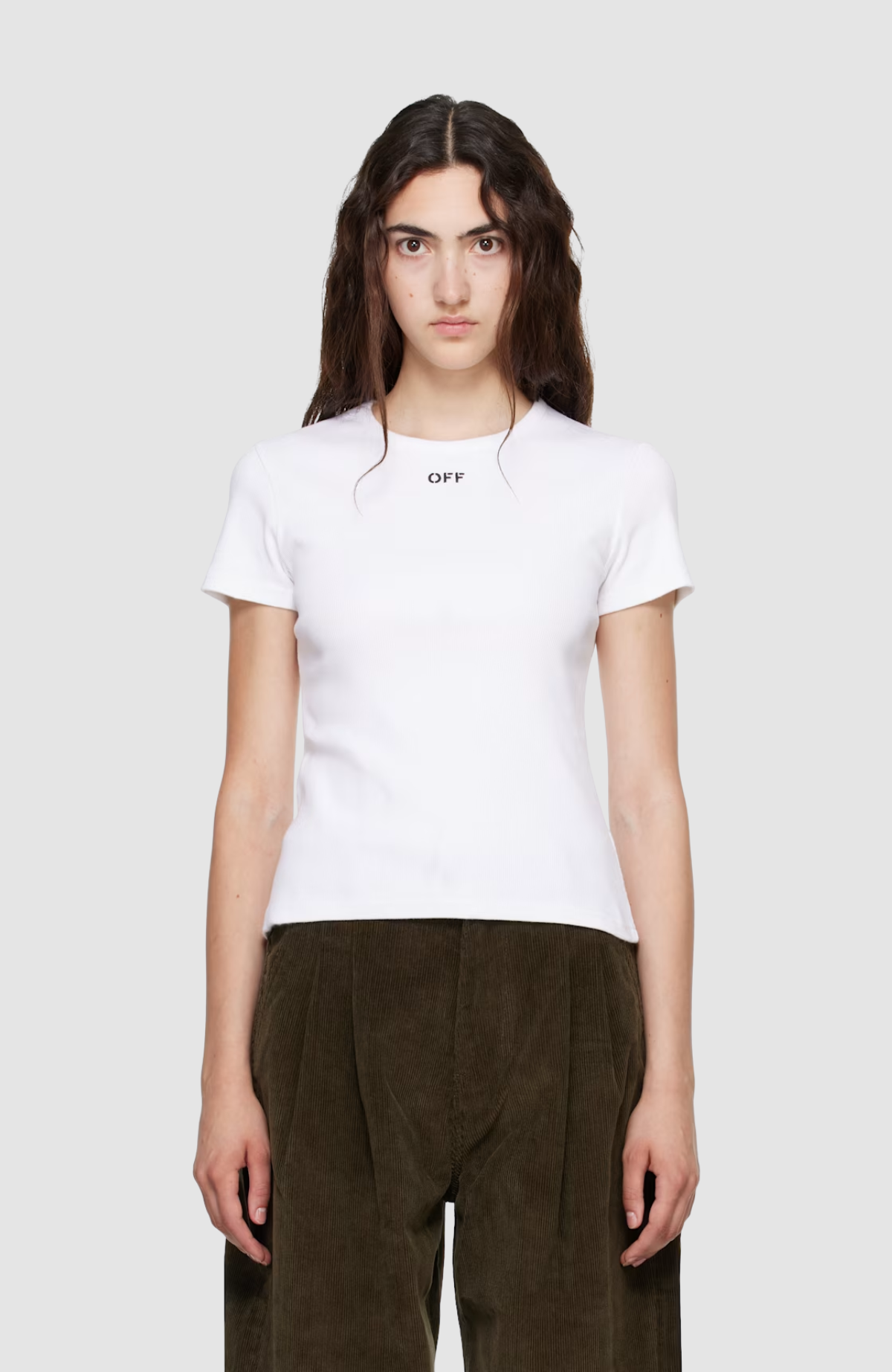 Off Stamp Rib Fitted Tee