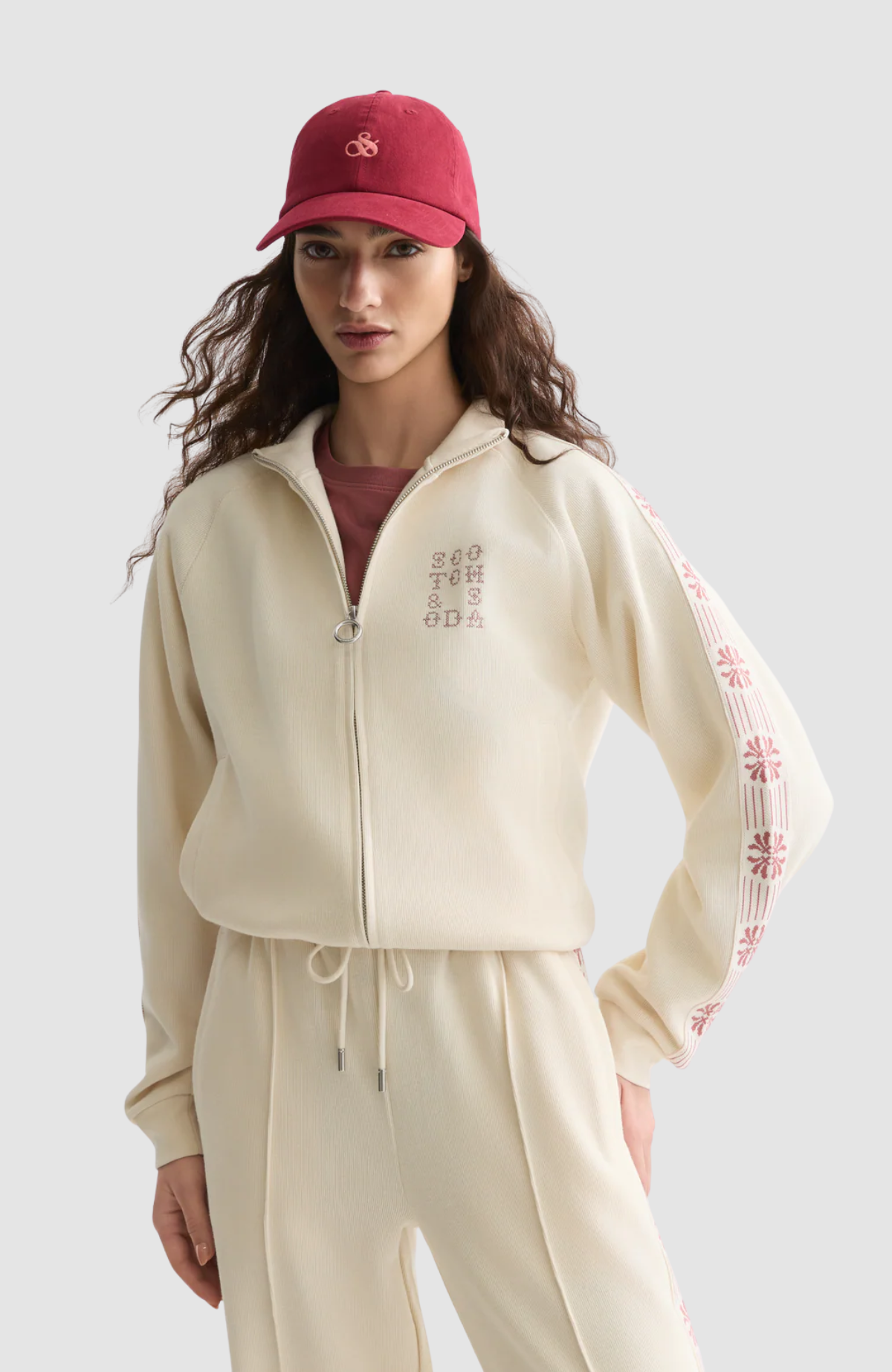 Interlock zipped sweatshirt