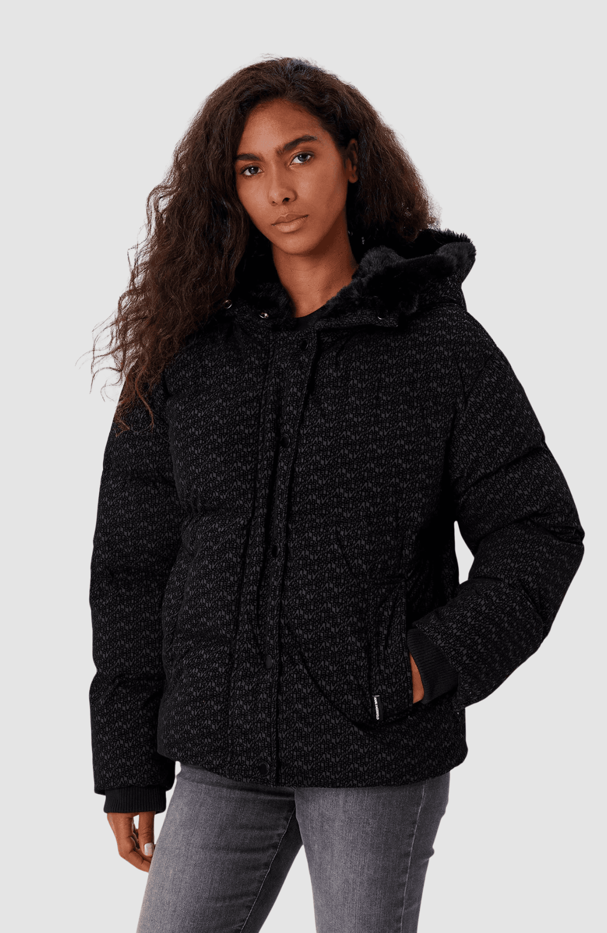 Flock Logo Puffer Jacket