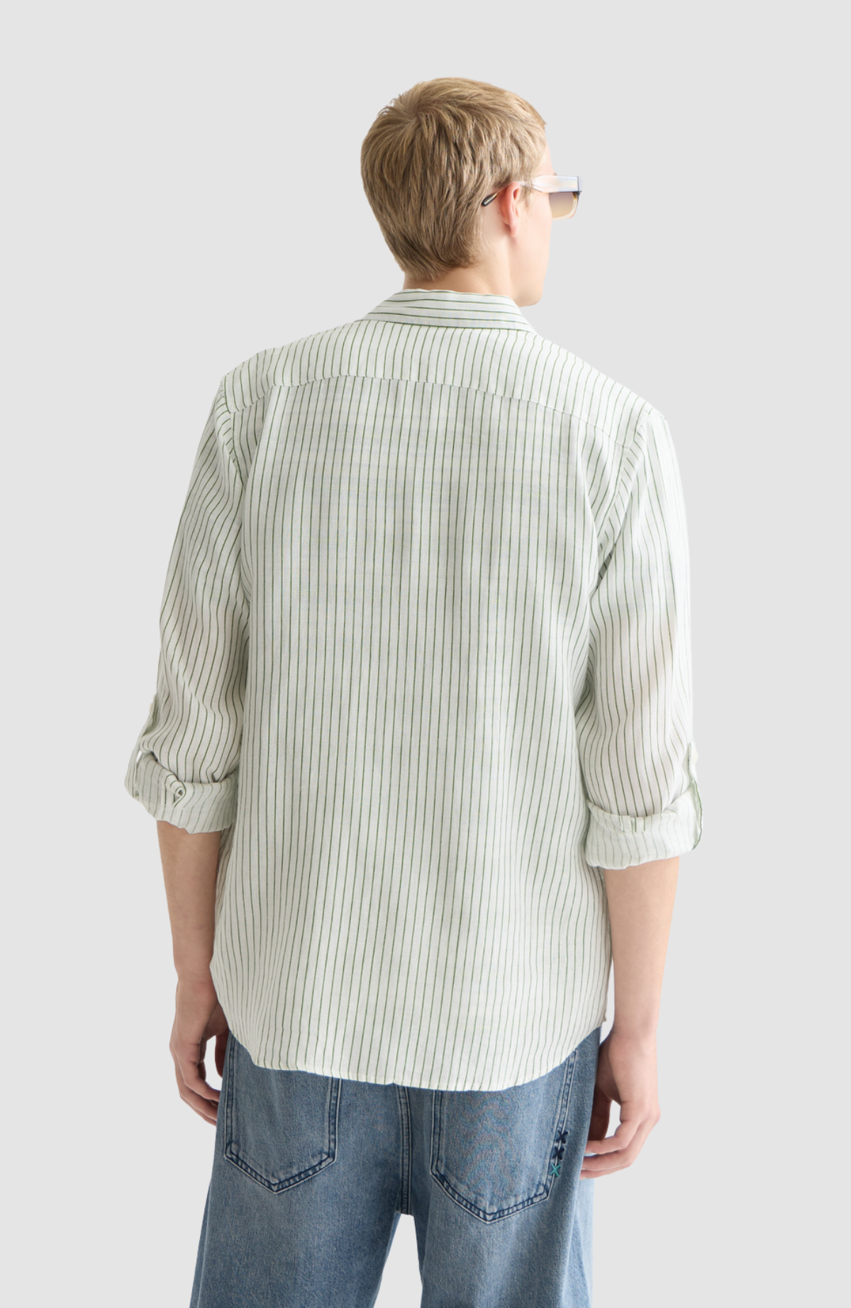 Linen striped regularfit shirt