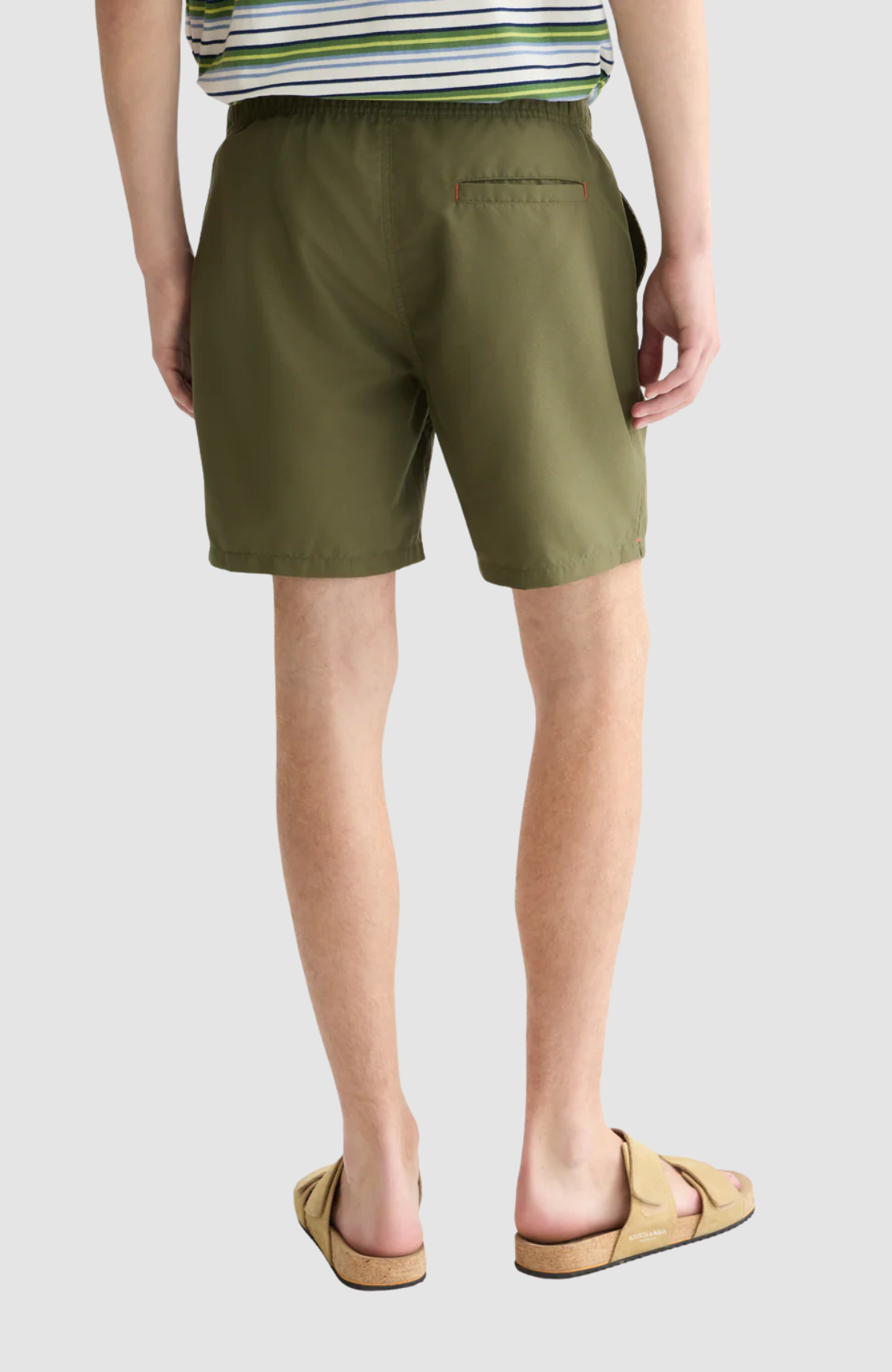 Solid midlength swim shorts