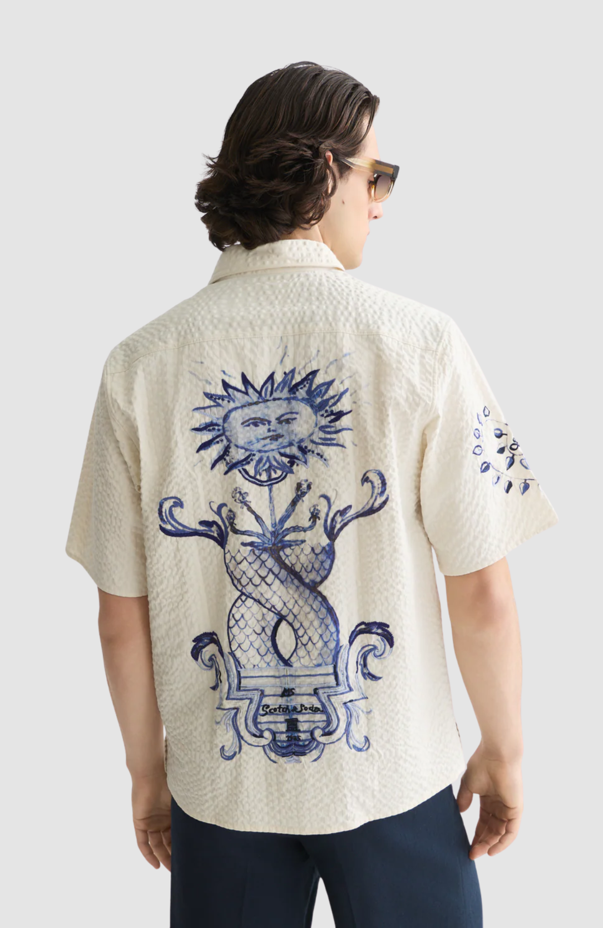 Delfts Blauw Worked-Out Relaxed-Fit Short-Sleeved Shirt