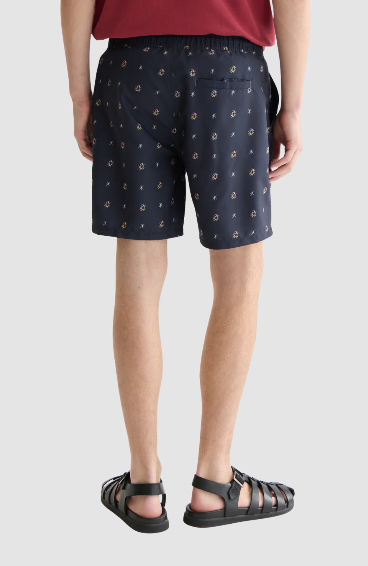 Mini print midlength swim shorts