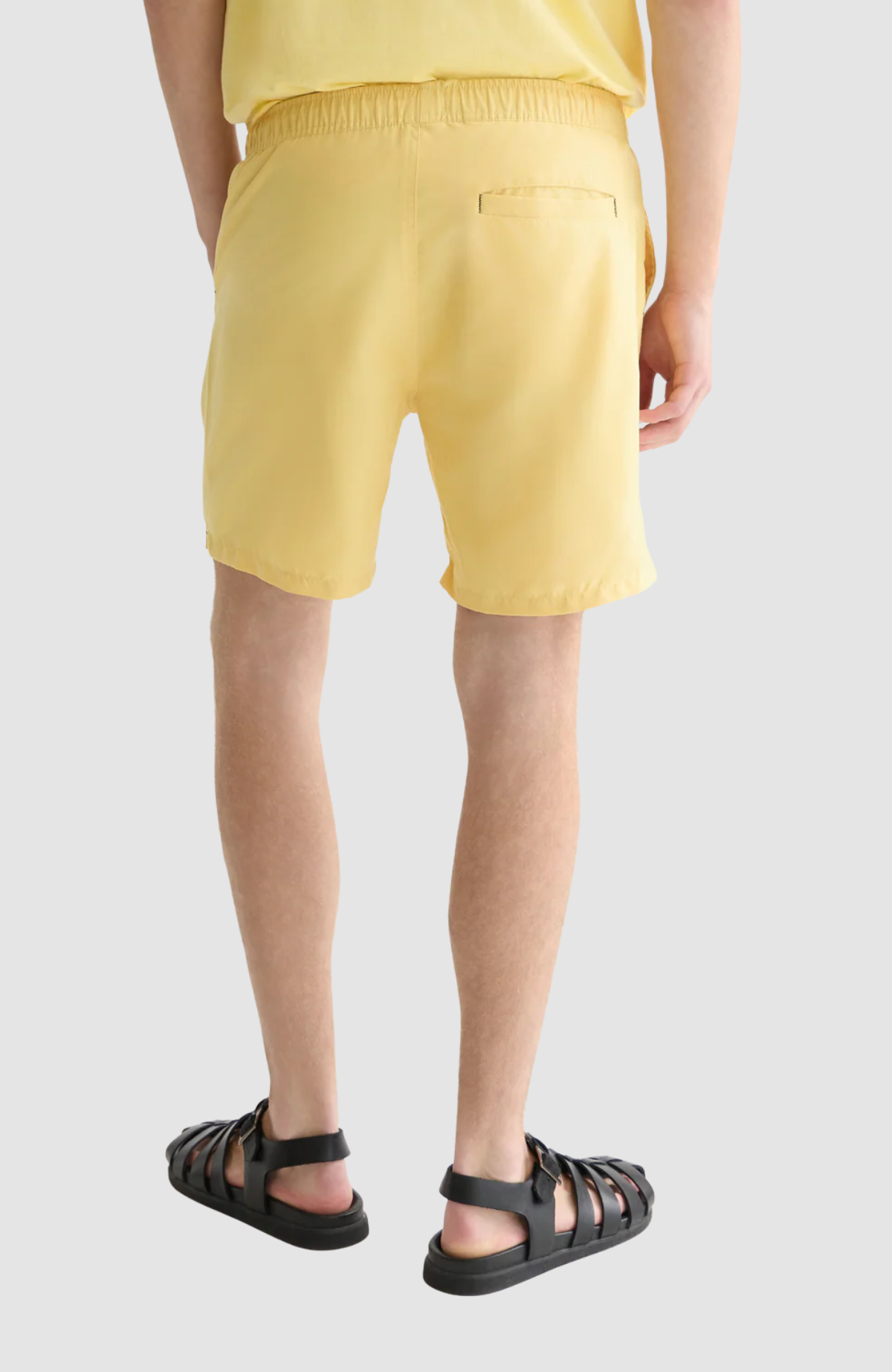 Solid midlength swim shorts