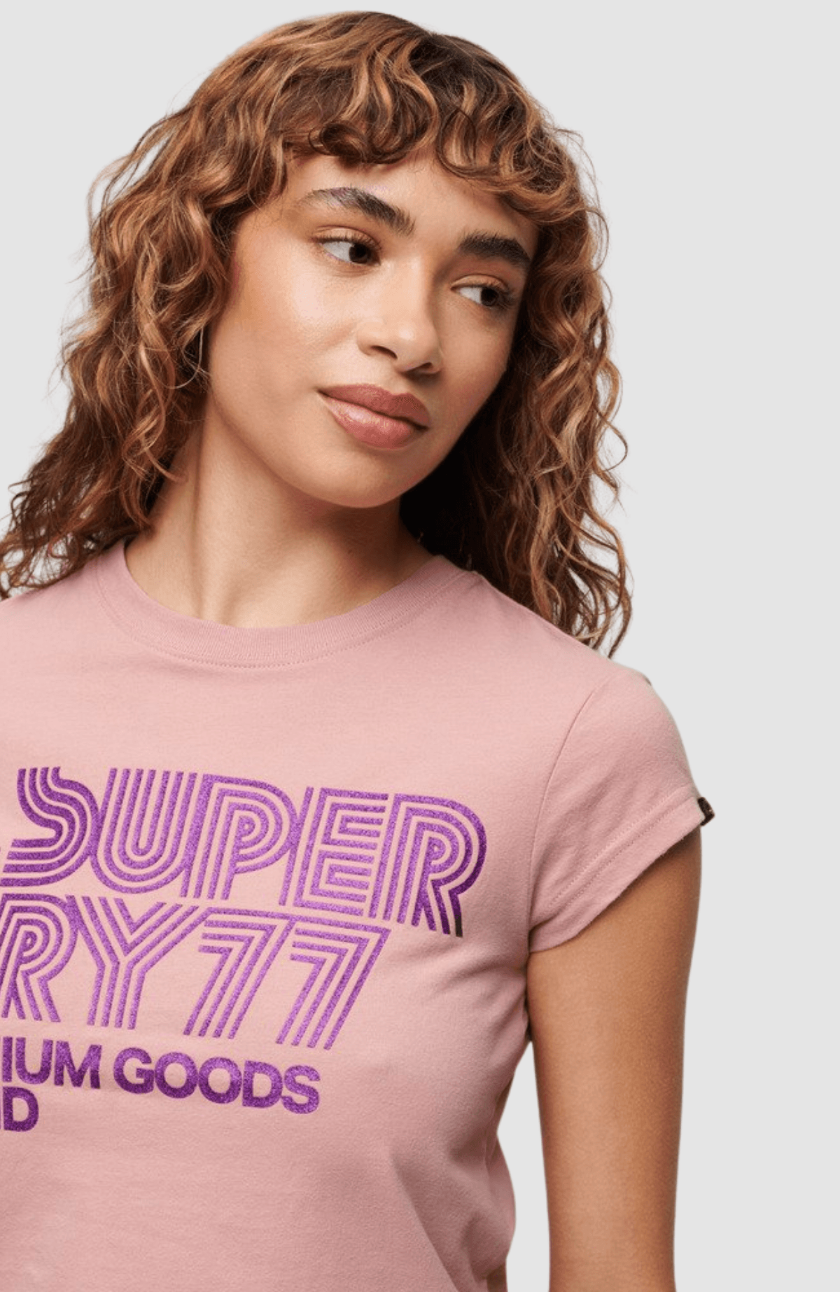 Retro Glitter Logo Cap Slv Tee