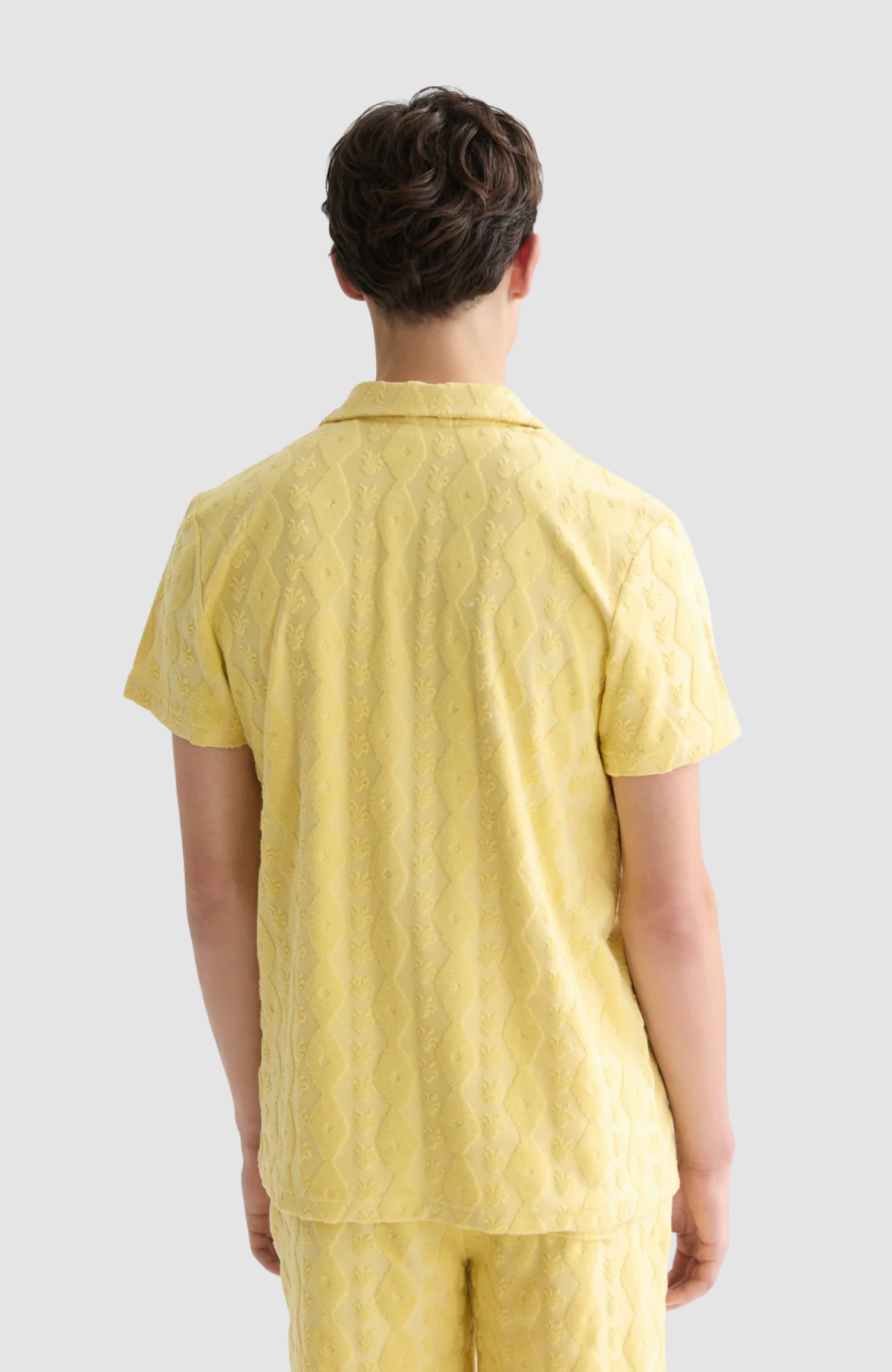 Terry jacquard regular-fit short-sleeved shirt