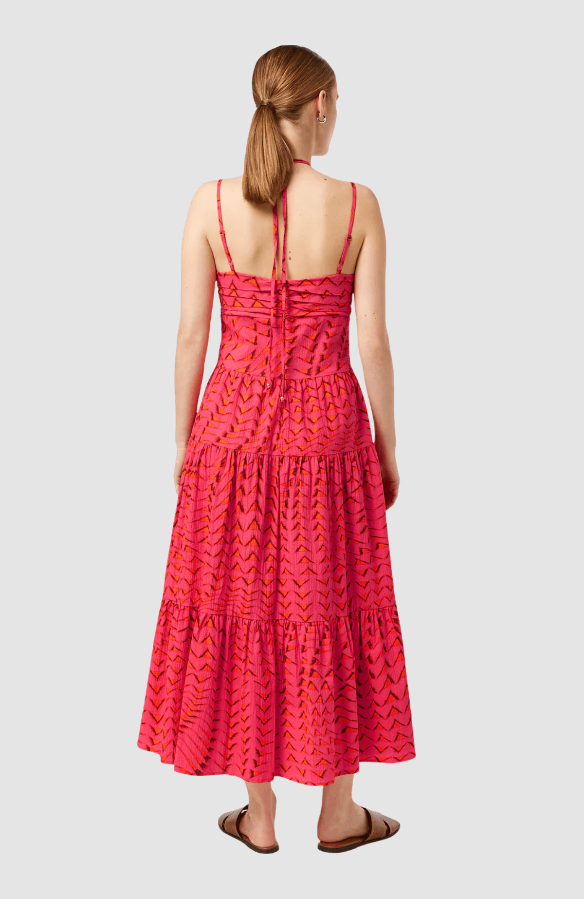 Cotton seersucker midi dress