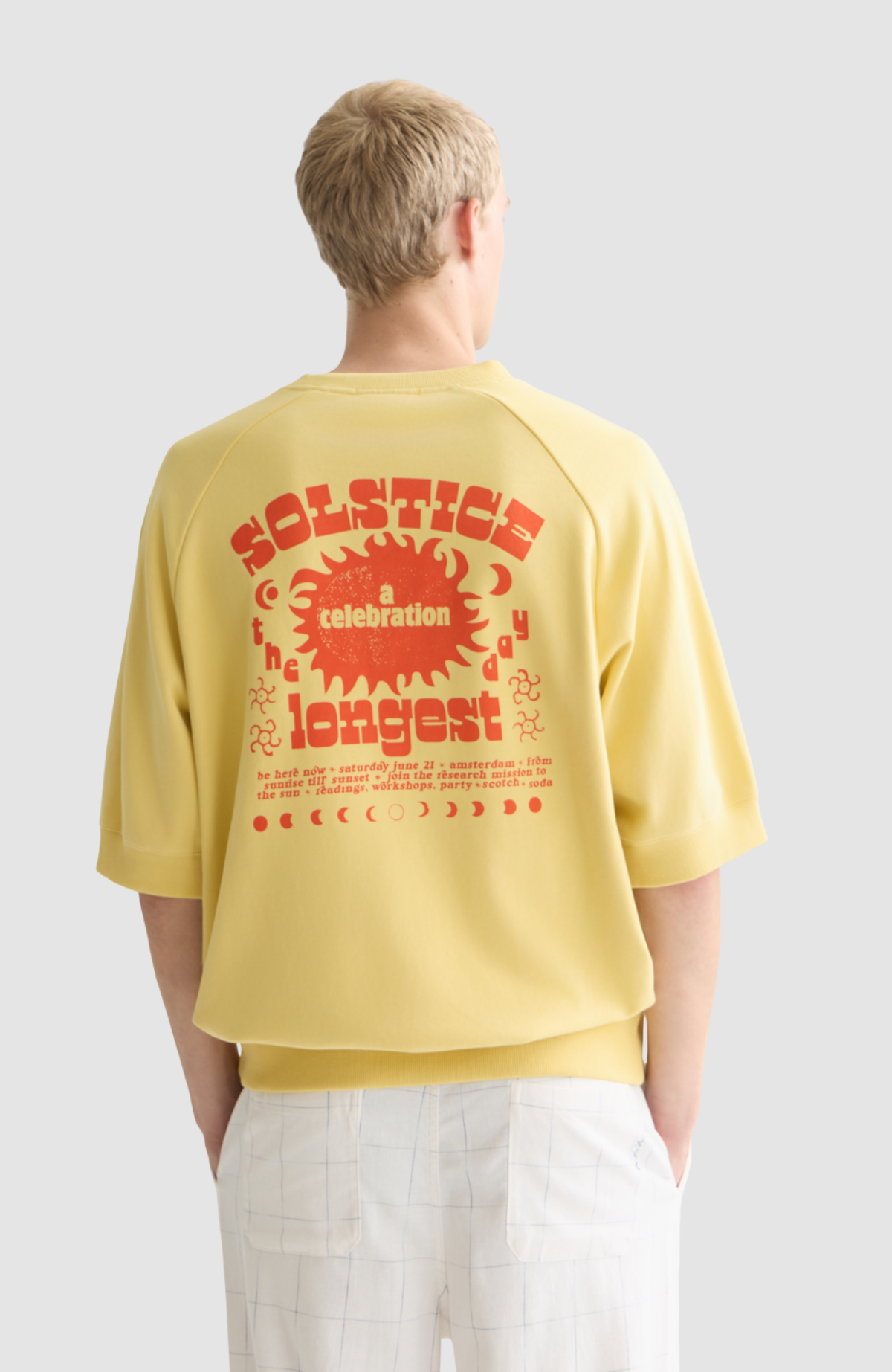 Front and back artwork loosefit shortsleeve sweatshirt