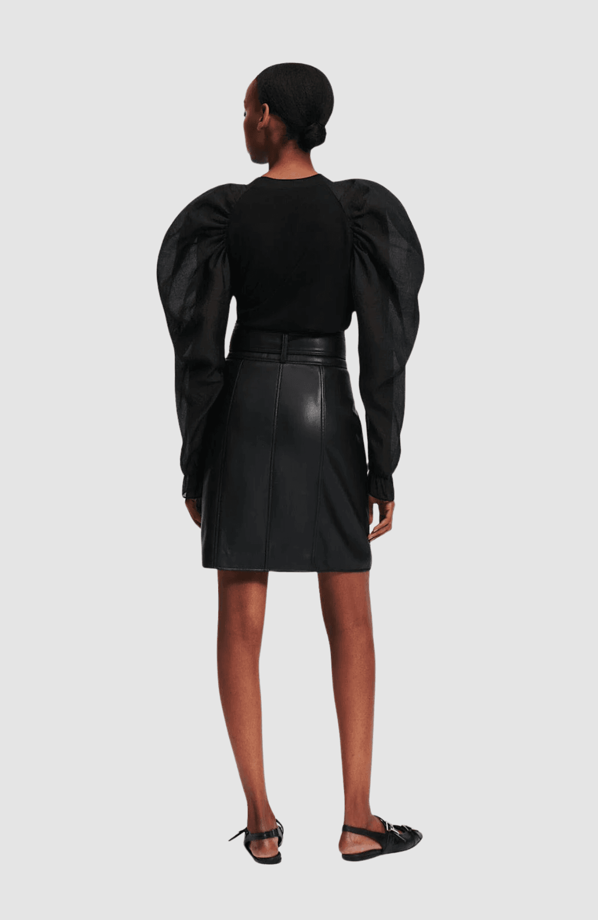 Faux Leather Skirt W/Zip