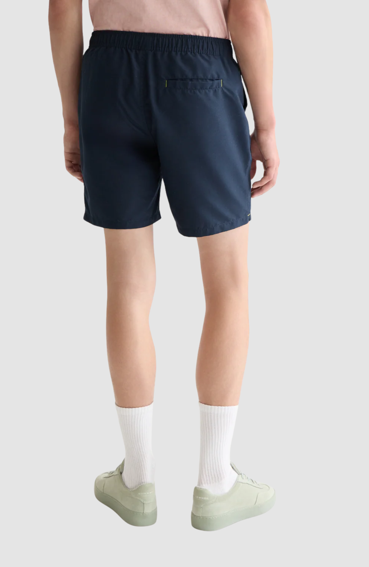 Solid midlength swim shorts