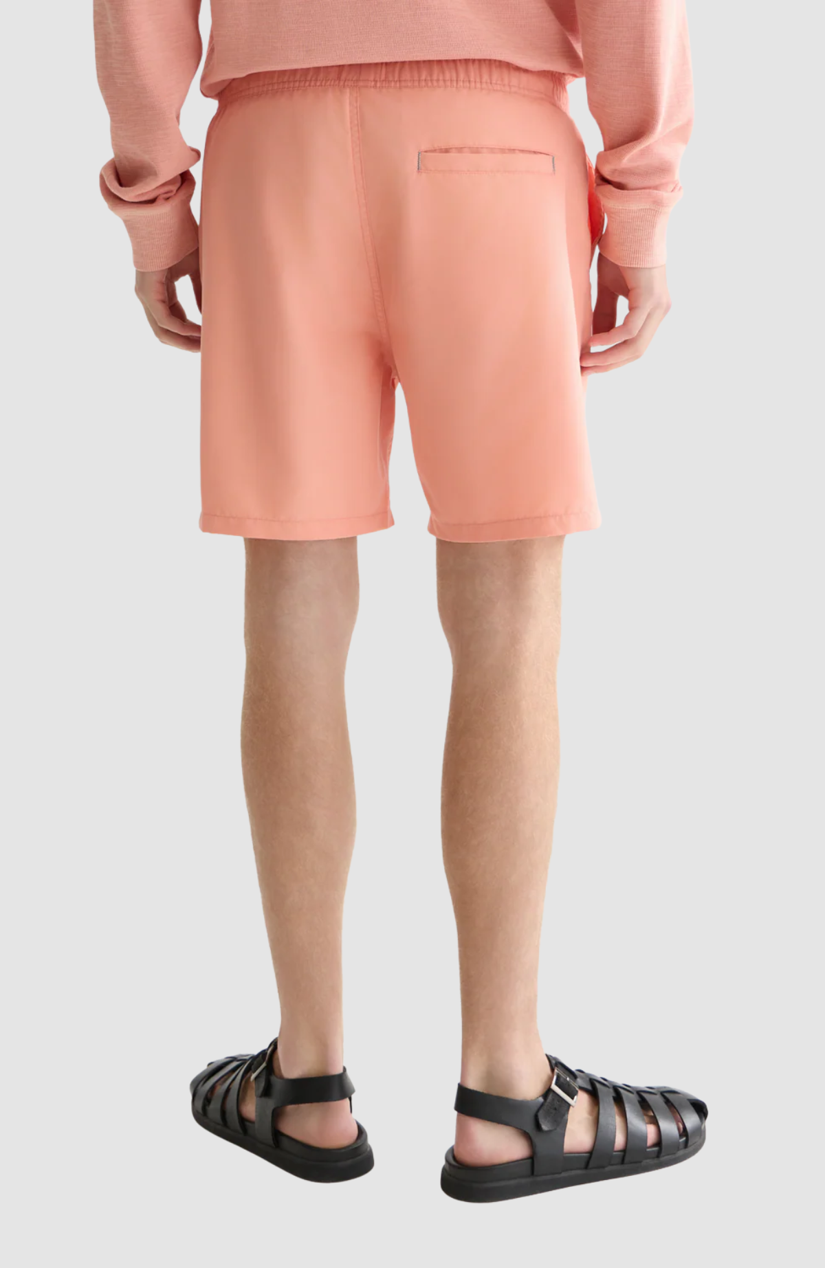 Solid midlength swim shorts