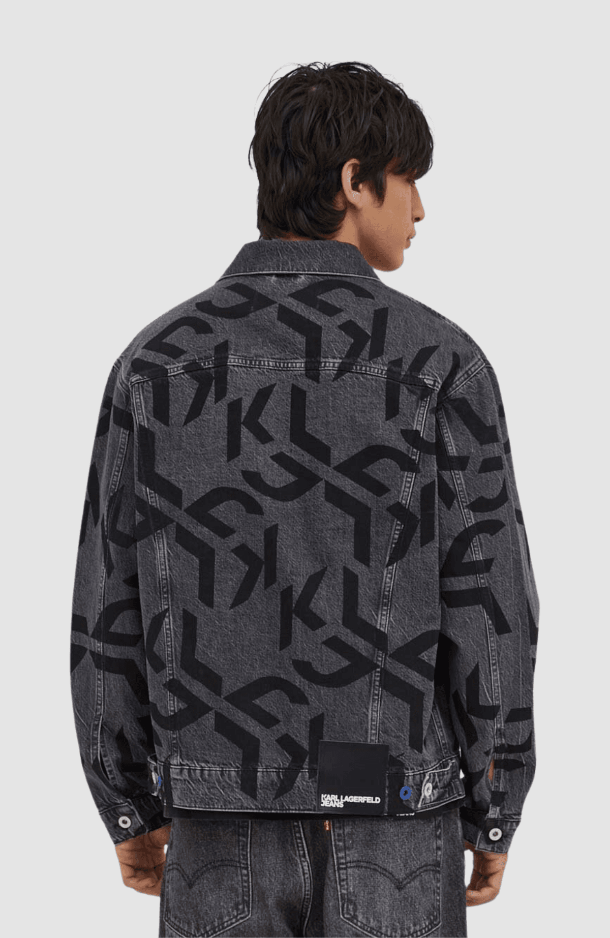 Washed Grey Monogram Aop