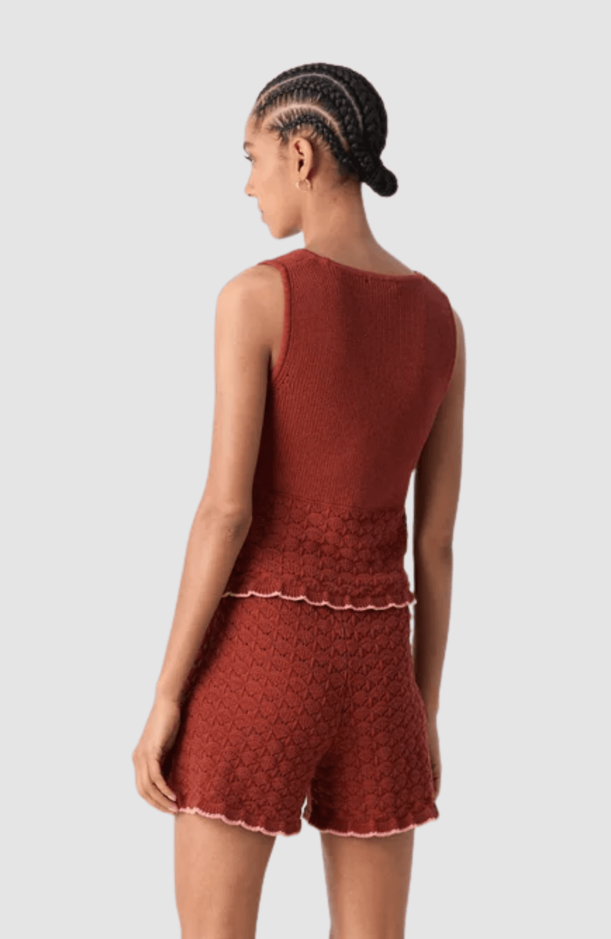 Relaxed fit pointelle knitted tank