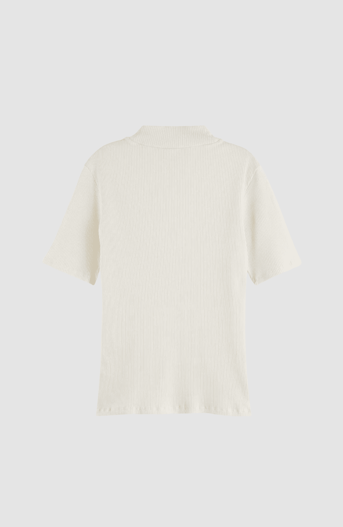Mock neck ribbed slim-fit top