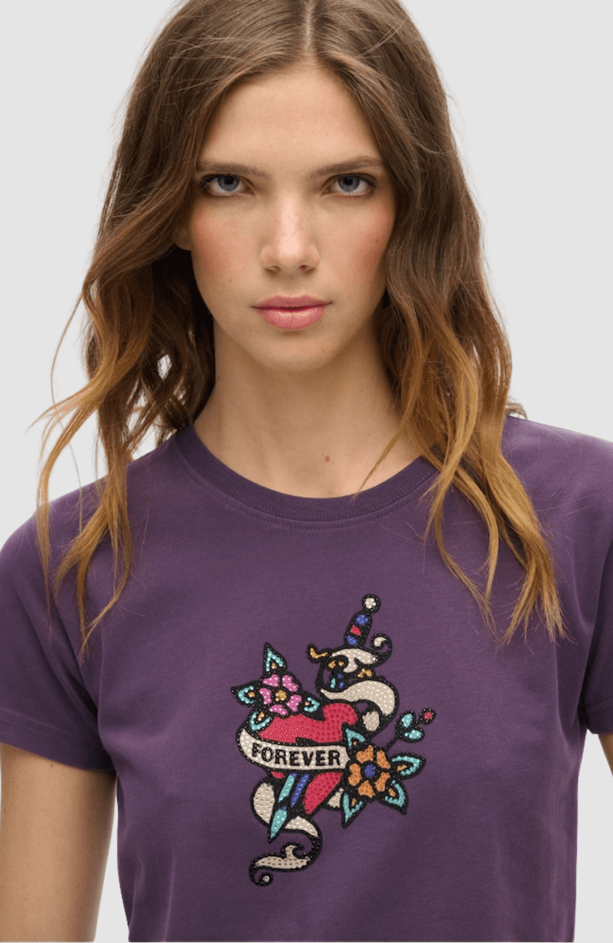 Small Tattoo Rhinest Fittd Tee