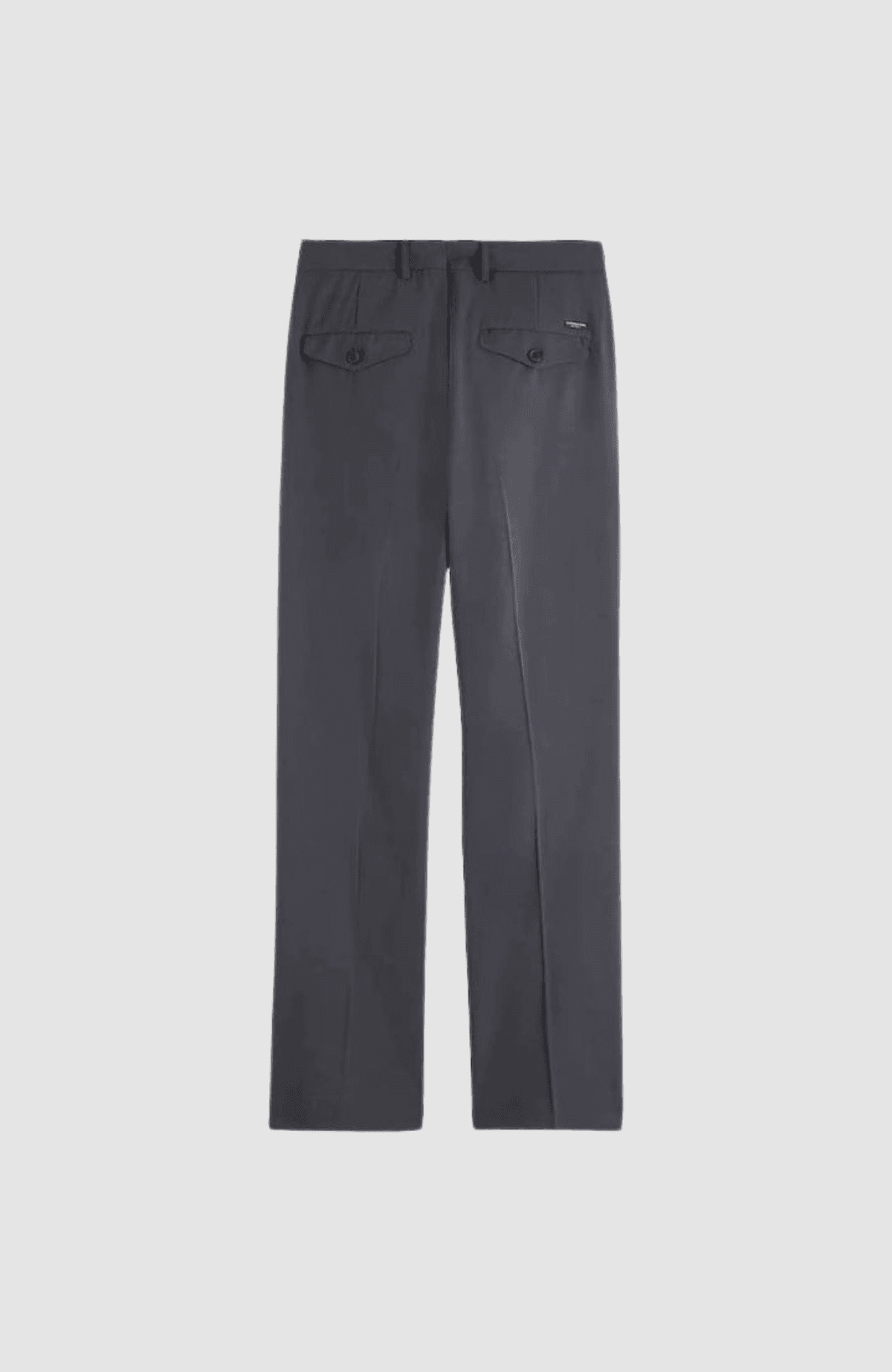Straight Fit Pleated Wool Blend Chino