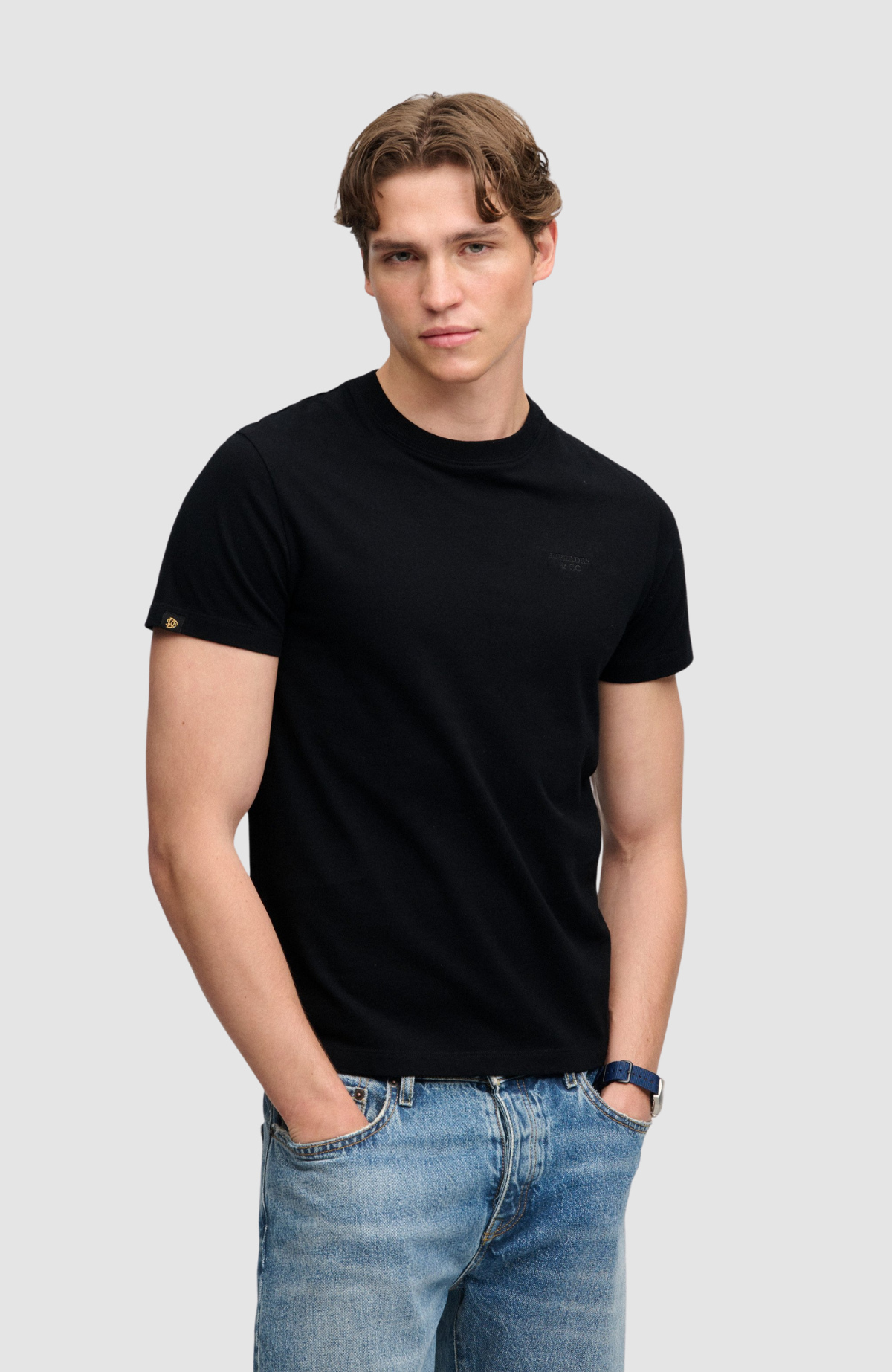 Essential Stacked Logo Emb Tee