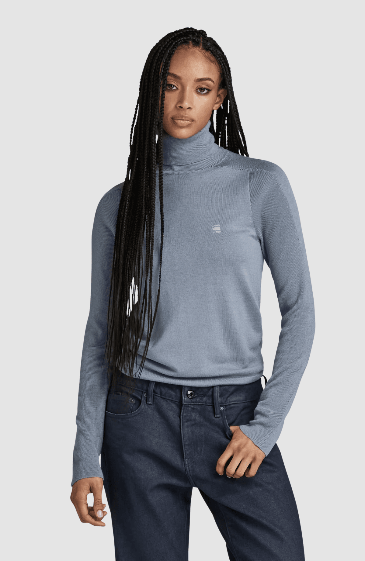 Core slim turtle knit wmn