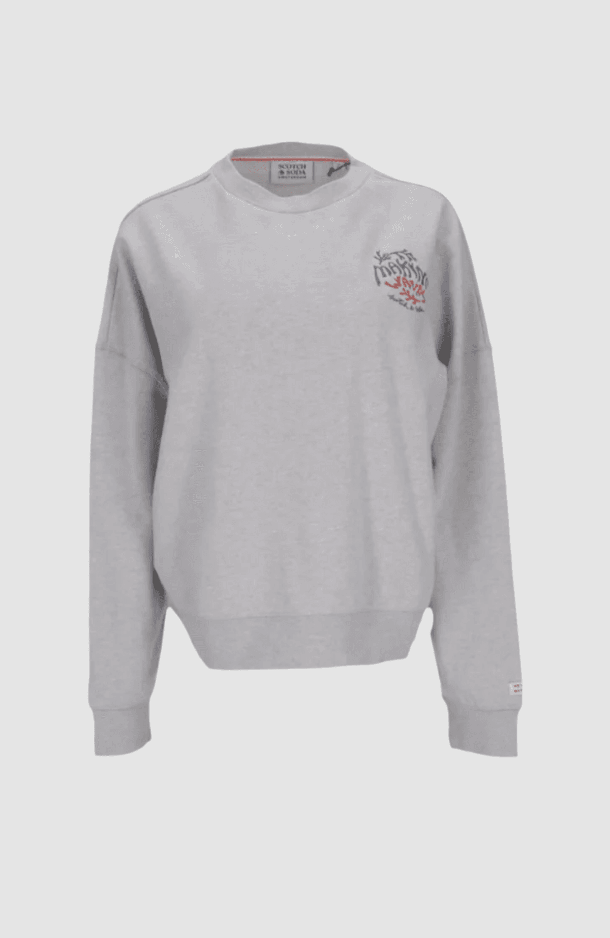 Boyfriend fit sweatshirt with woven back print