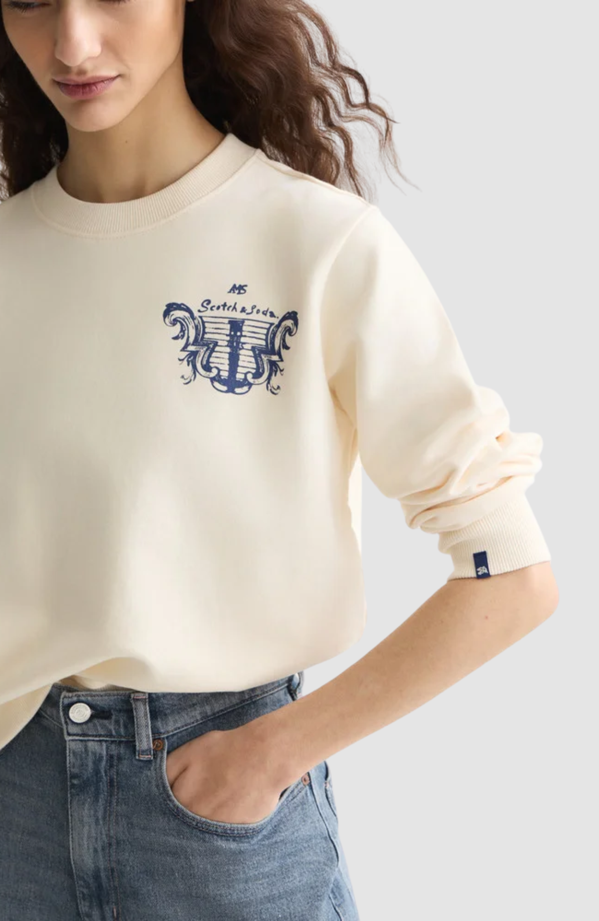Chest artwork regular-fit sweatshirt