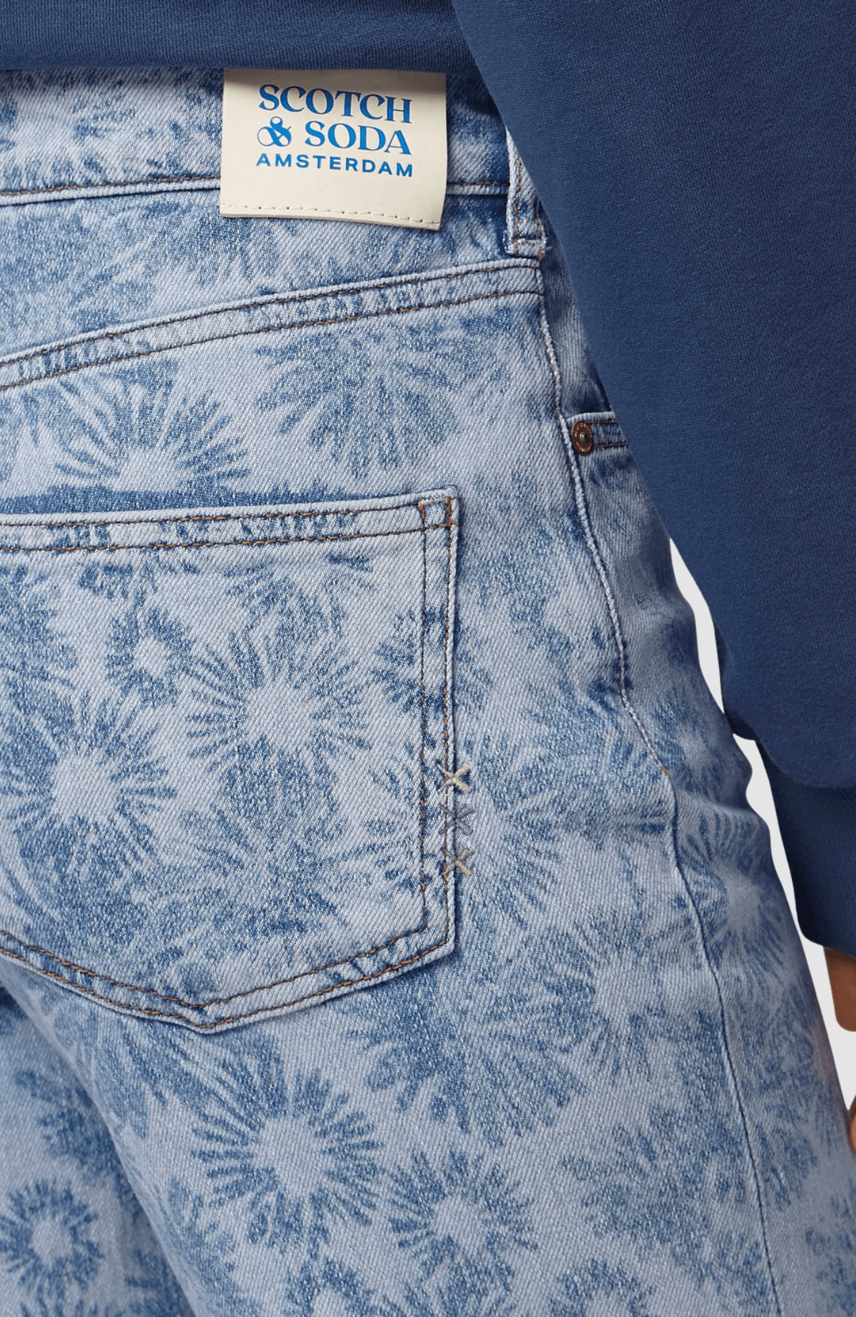 Sky high rise straight jeans — Abstract Floral