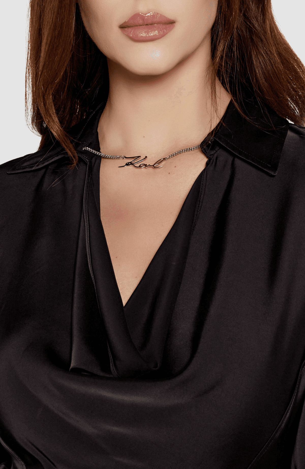 Satin Dress W/ Karl Chain