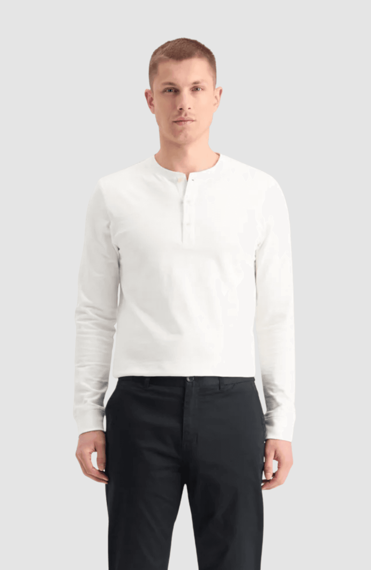 Regular Fit Slub Henley T-Shirt Ls