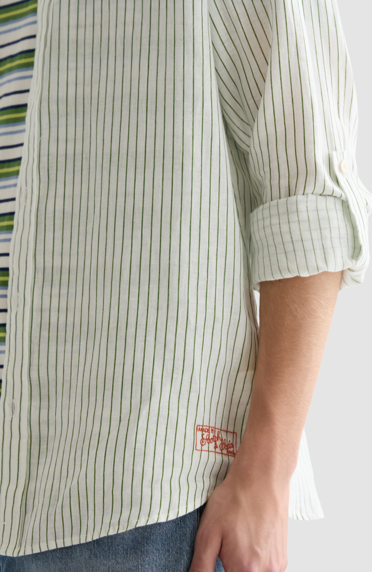Linen striped regularfit shirt