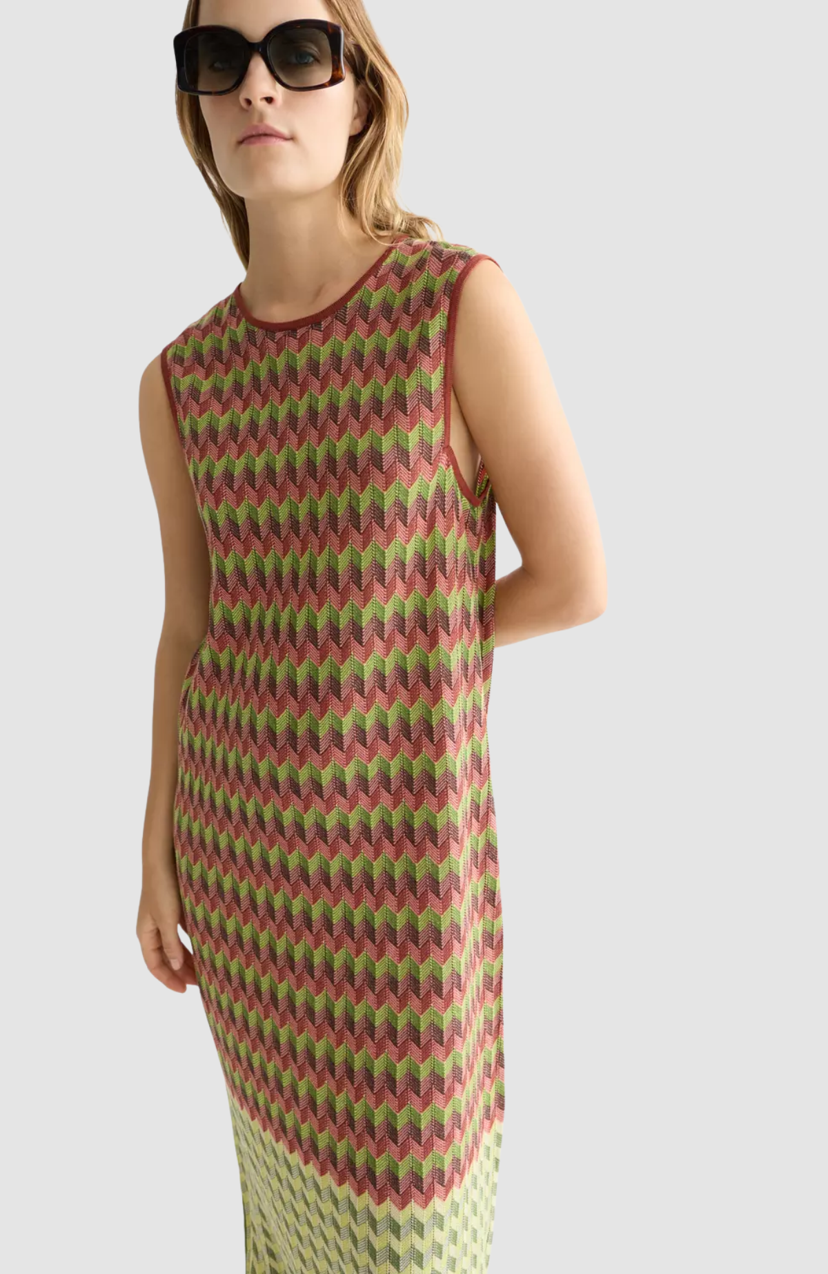 Chevron knitted maxi dress
