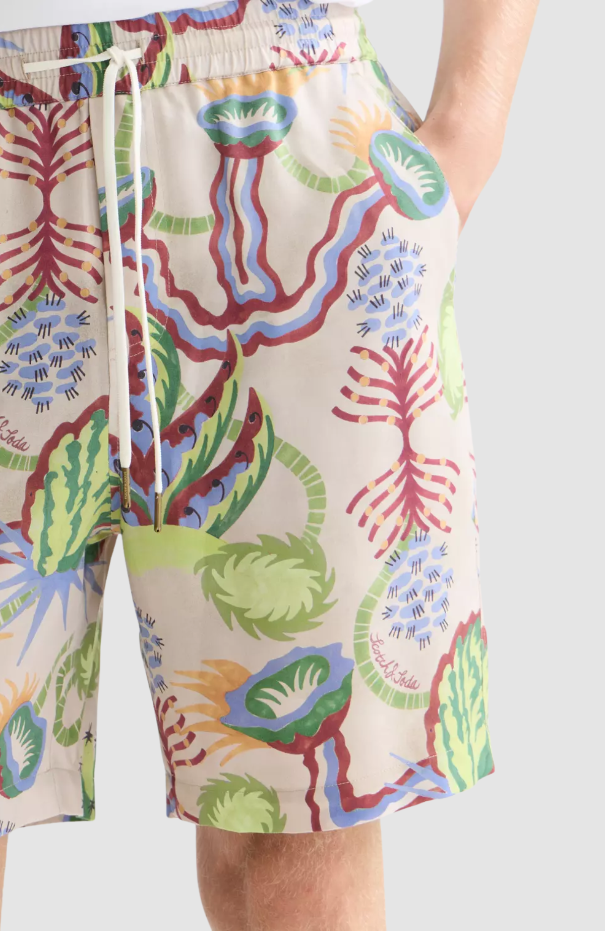 Fave printed tencel relaxedfit bermuda shorts