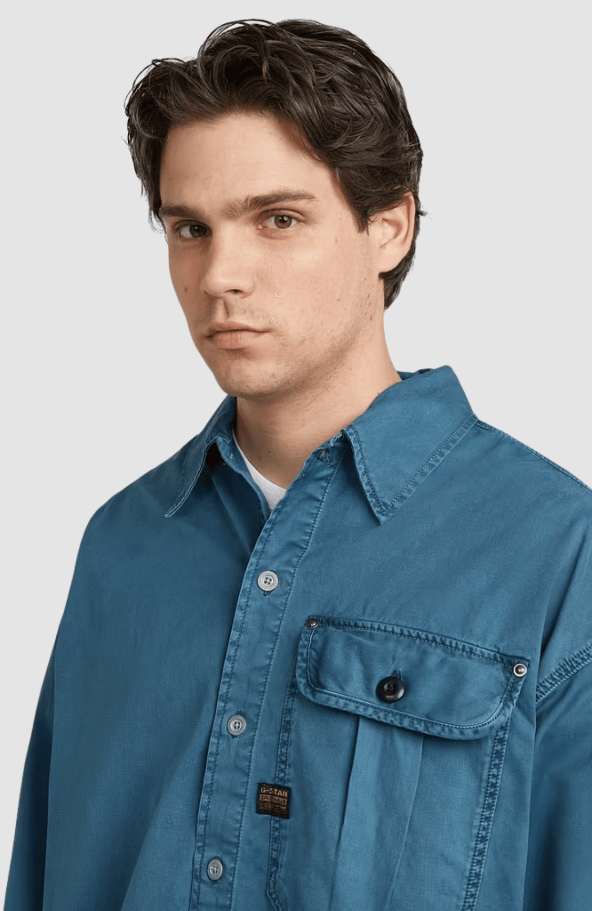 Pleated 1-pkt boxy shirt