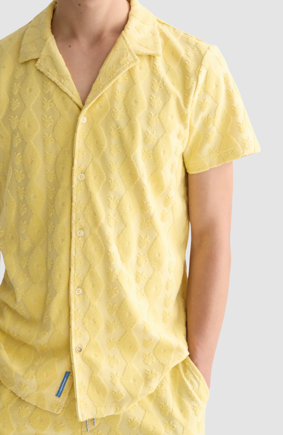 Terry jacquard regular-fit short-sleeved shirt