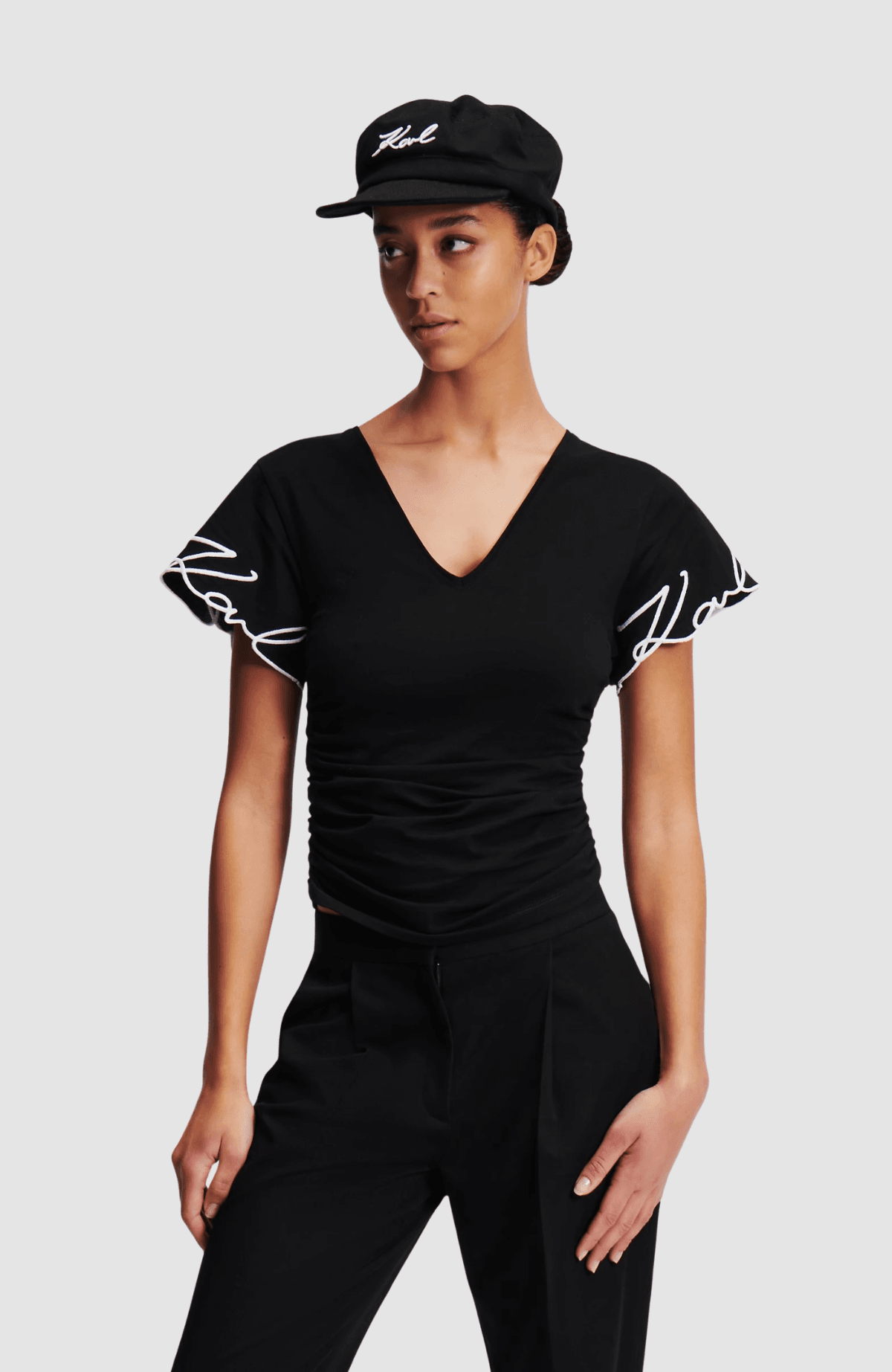 Karl Signature Slv Hem T-Shirt