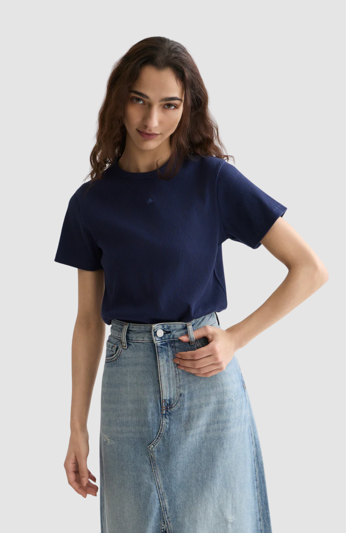 Rib regular-fit T-shirt