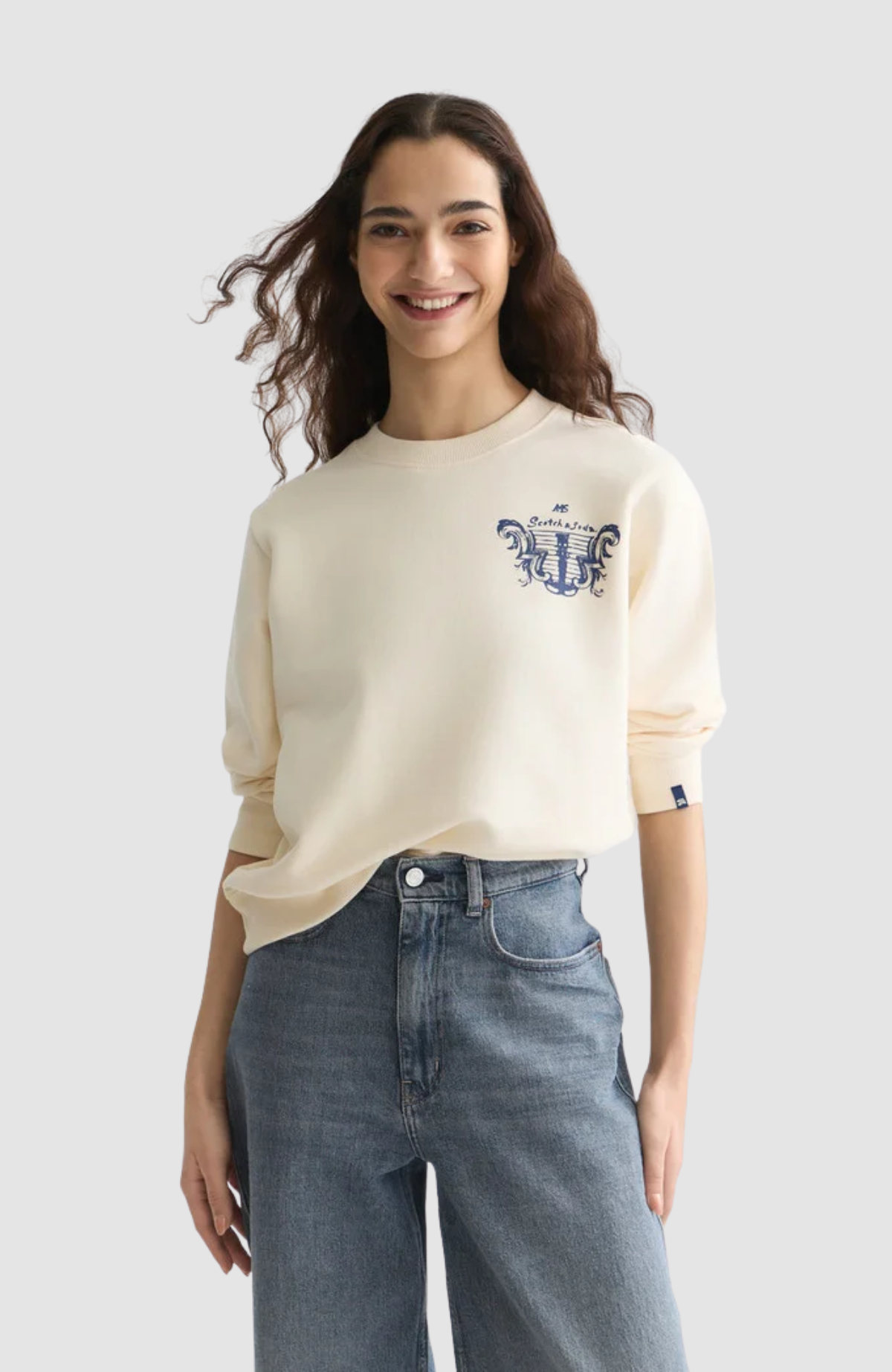 Chest artwork regular-fit sweatshirt