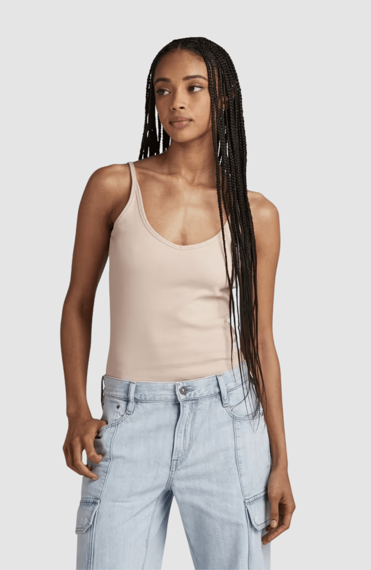 Spaghetti strap ribbed body suit wmn