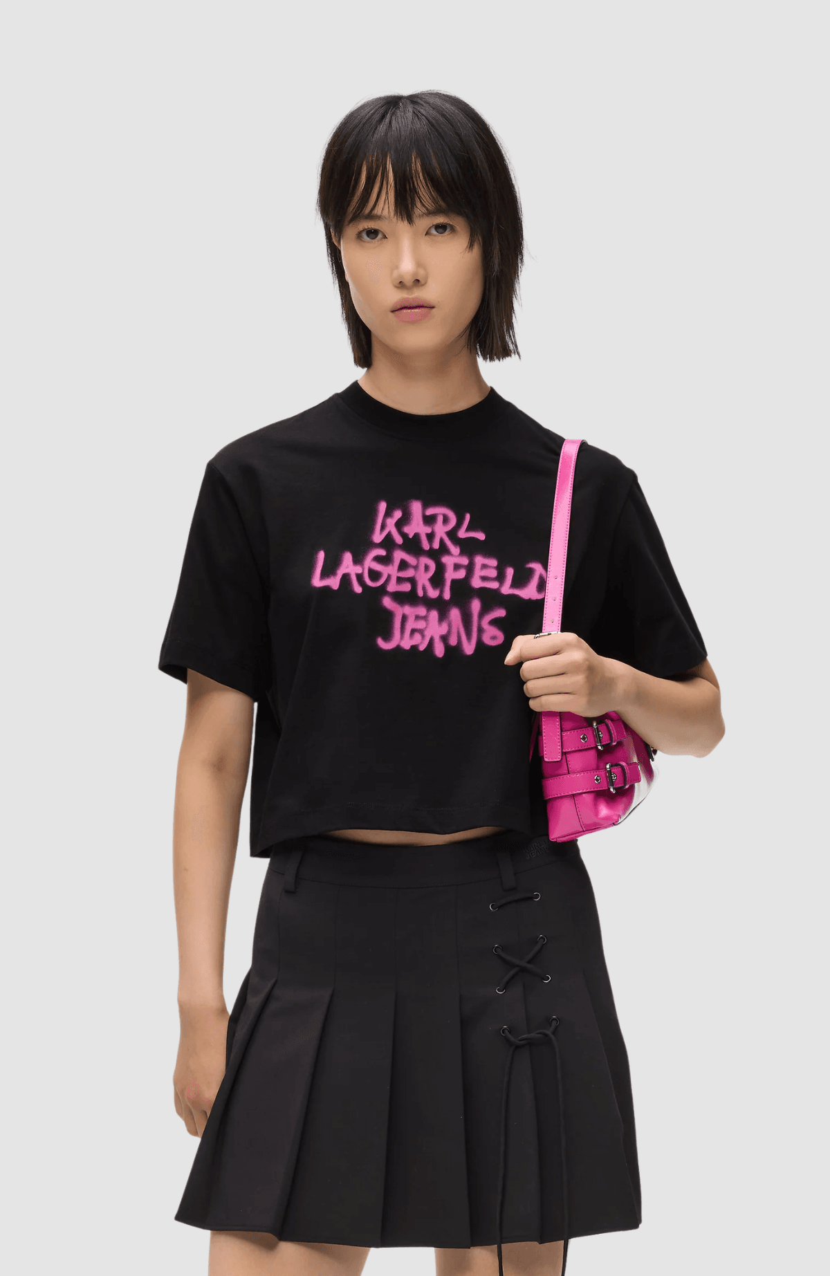 KLJ Reg Cropped Graffiti Tee