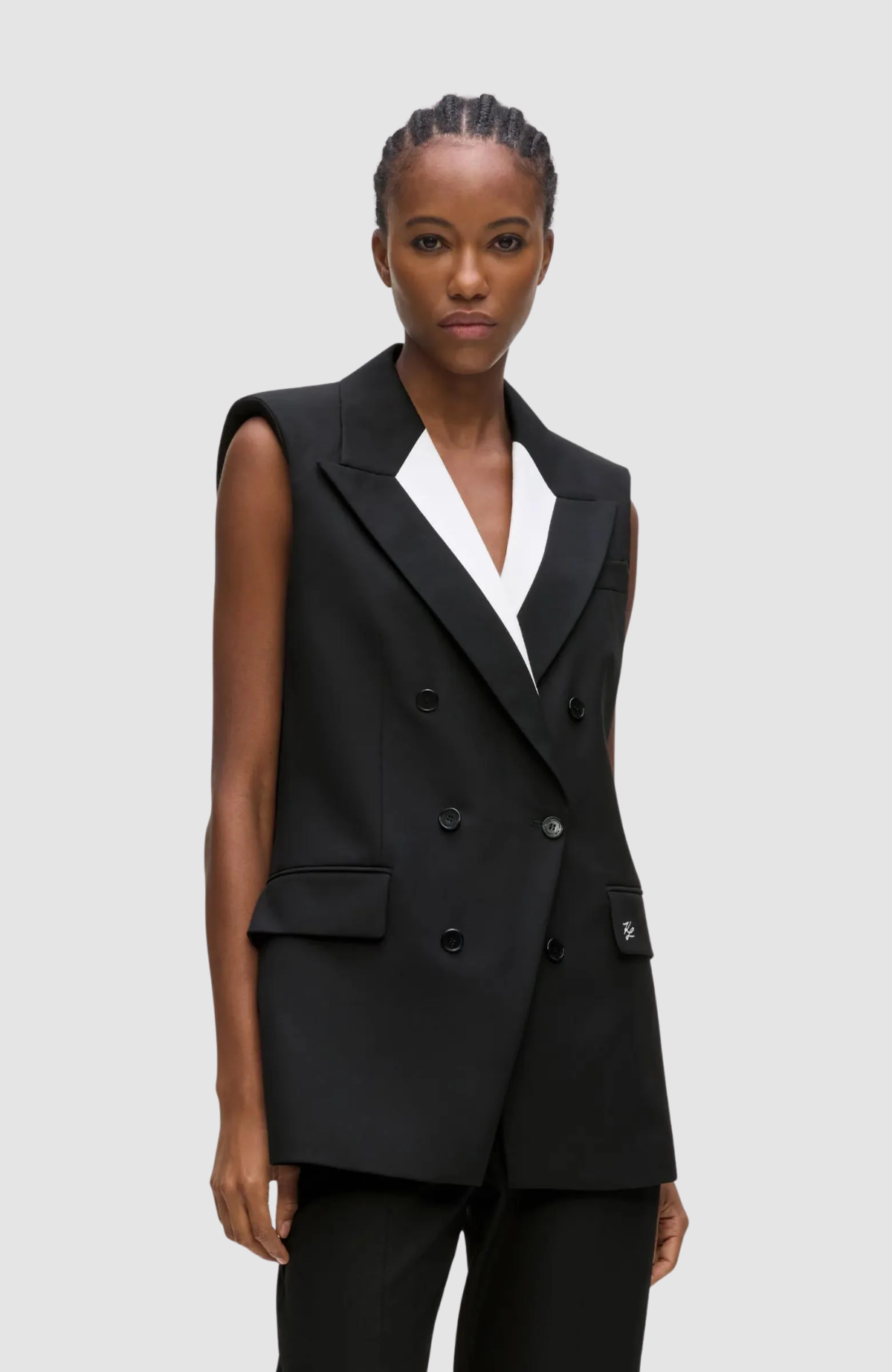 Black And White Tailored Gilet