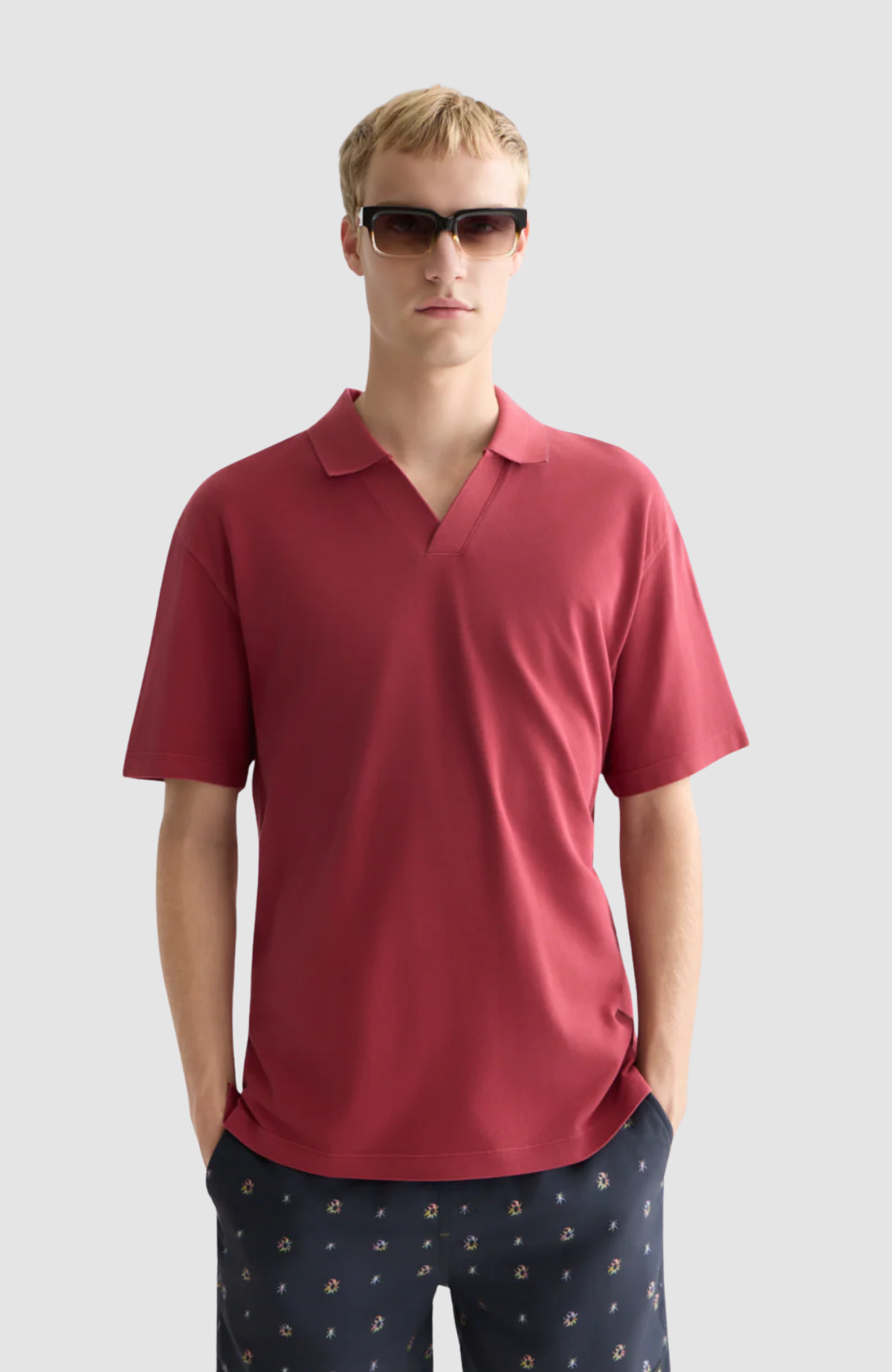 3 crosses pique relaxedfit garmentdyed polo