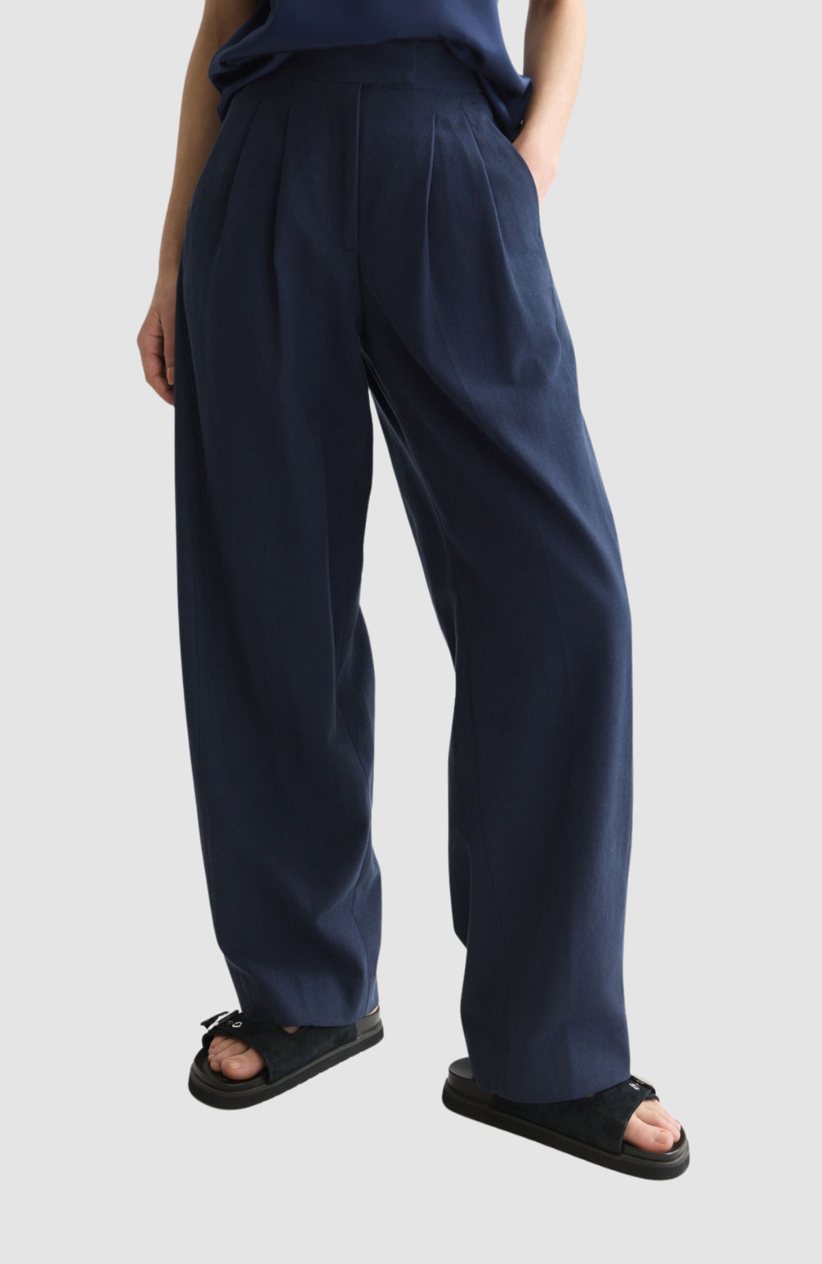Quinn - mid-rise wide-leg gabardine pants