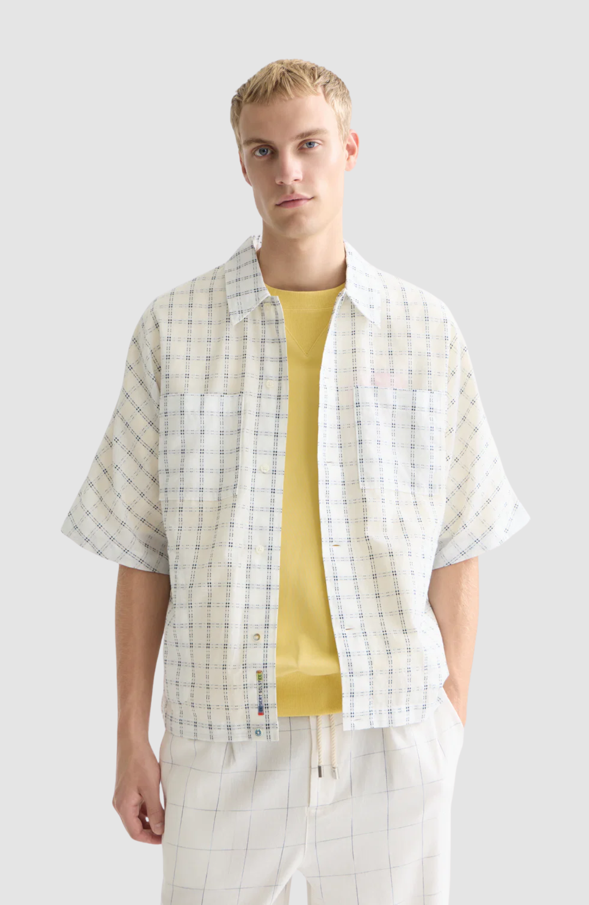 Check loosefit shortsleeved shirt
