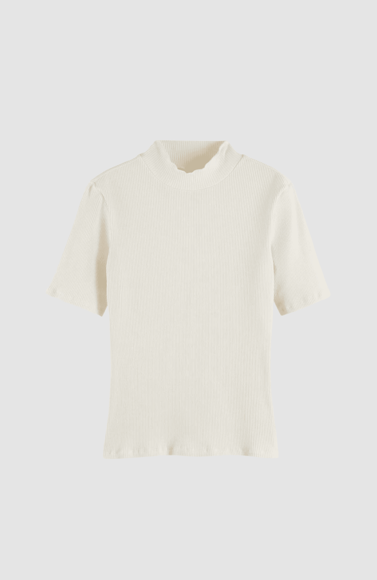Mock neck ribbed slim-fit top