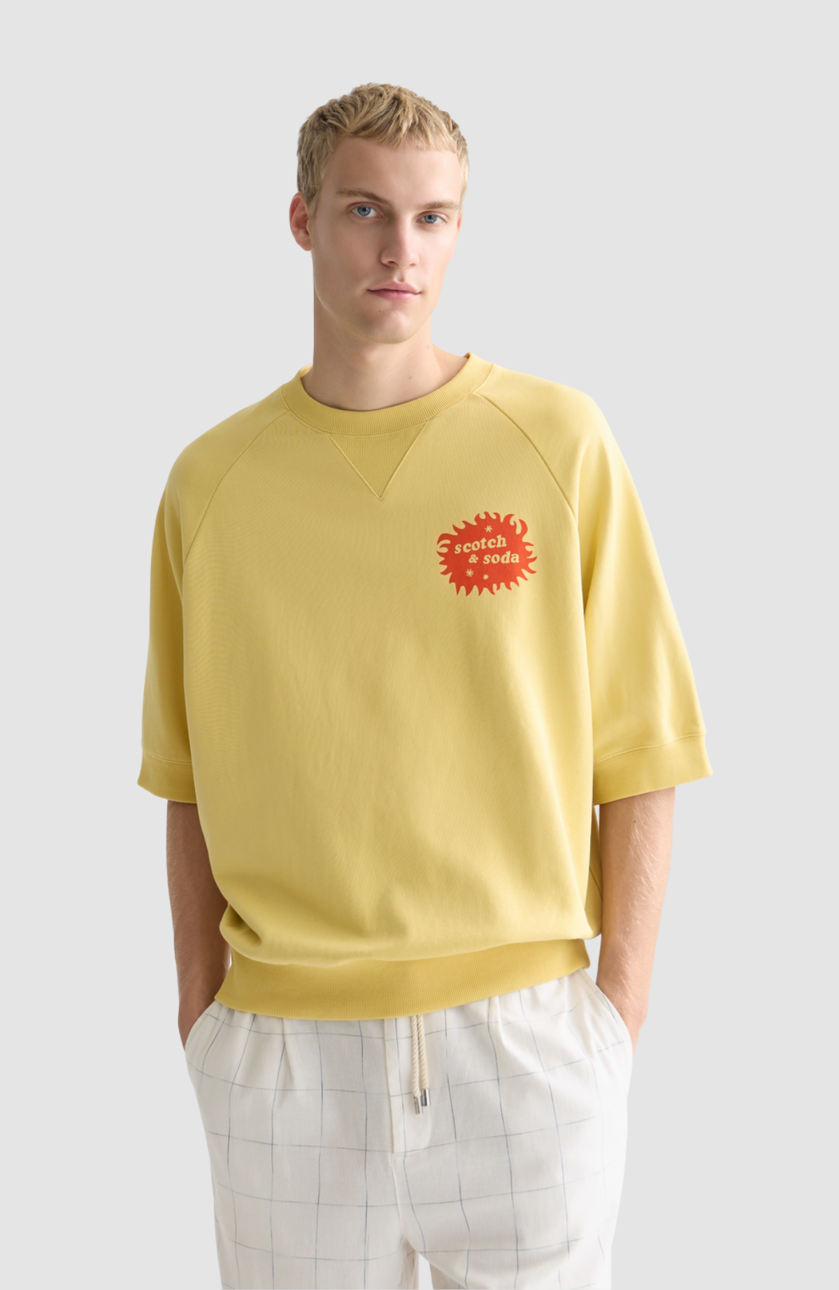 Front and back artwork loosefit shortsleeve sweatshirt