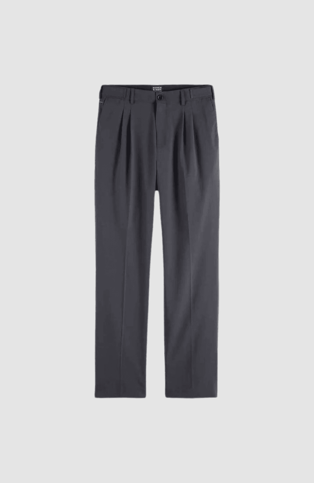 Straight Fit Pleated Wool Blend Chino