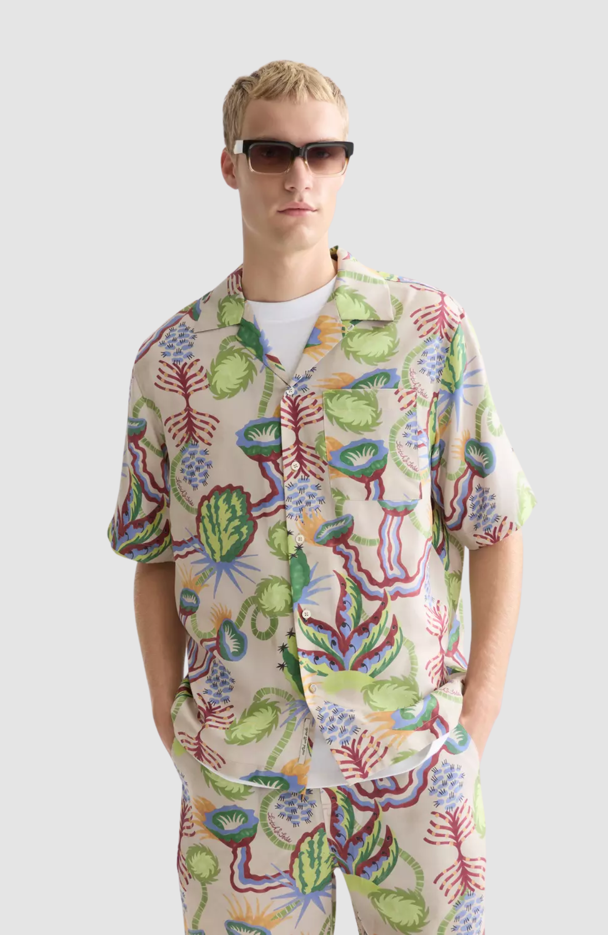 Printed tencel relaxedfit shortsleeved shirt