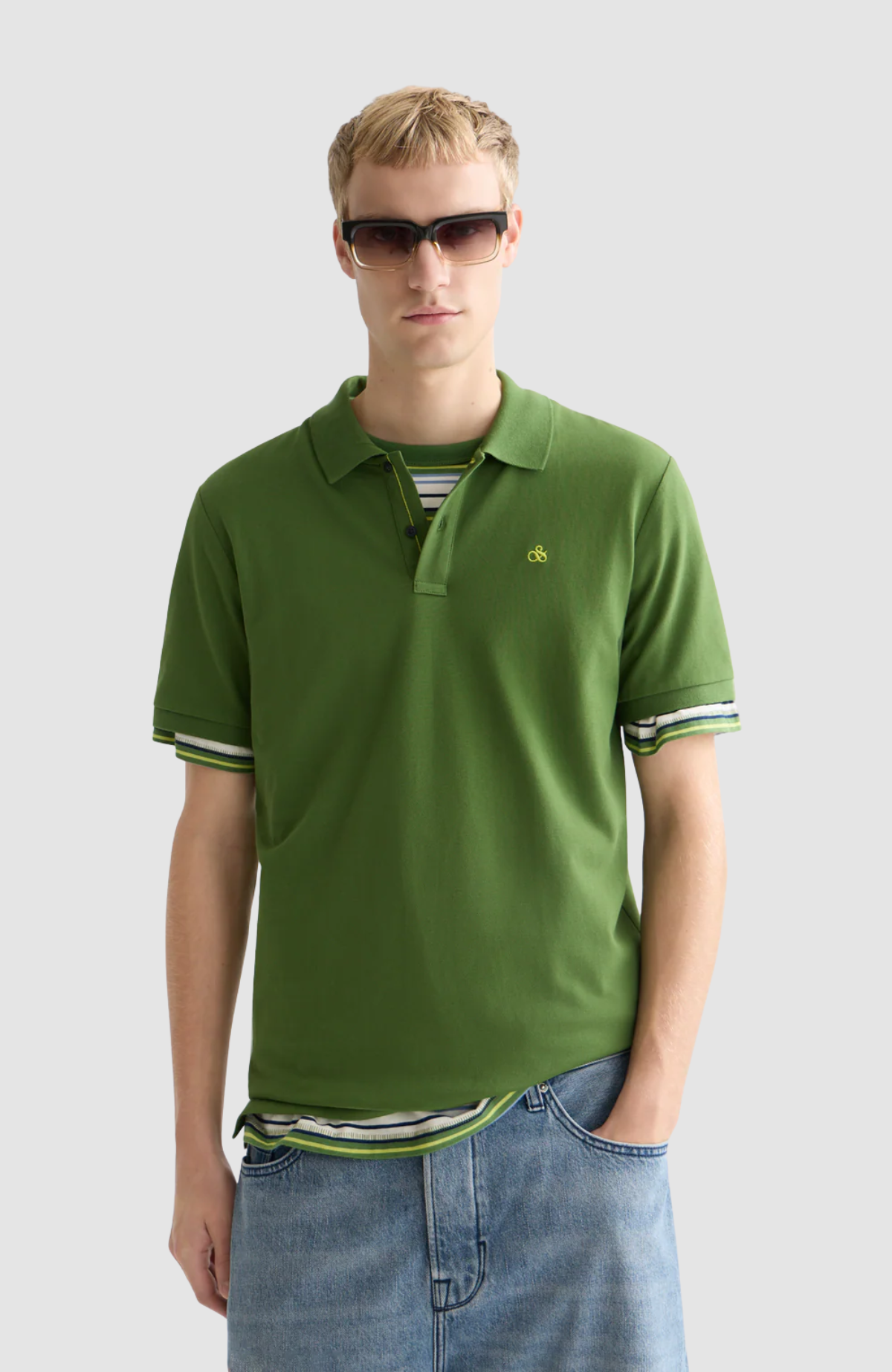 Seasonal core pique chest logo polo