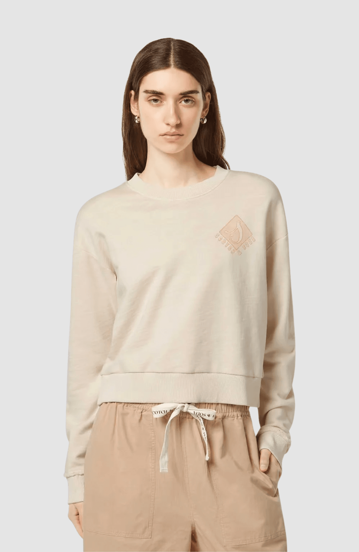 Front back artwork garment dye loose fit sweatshirt
