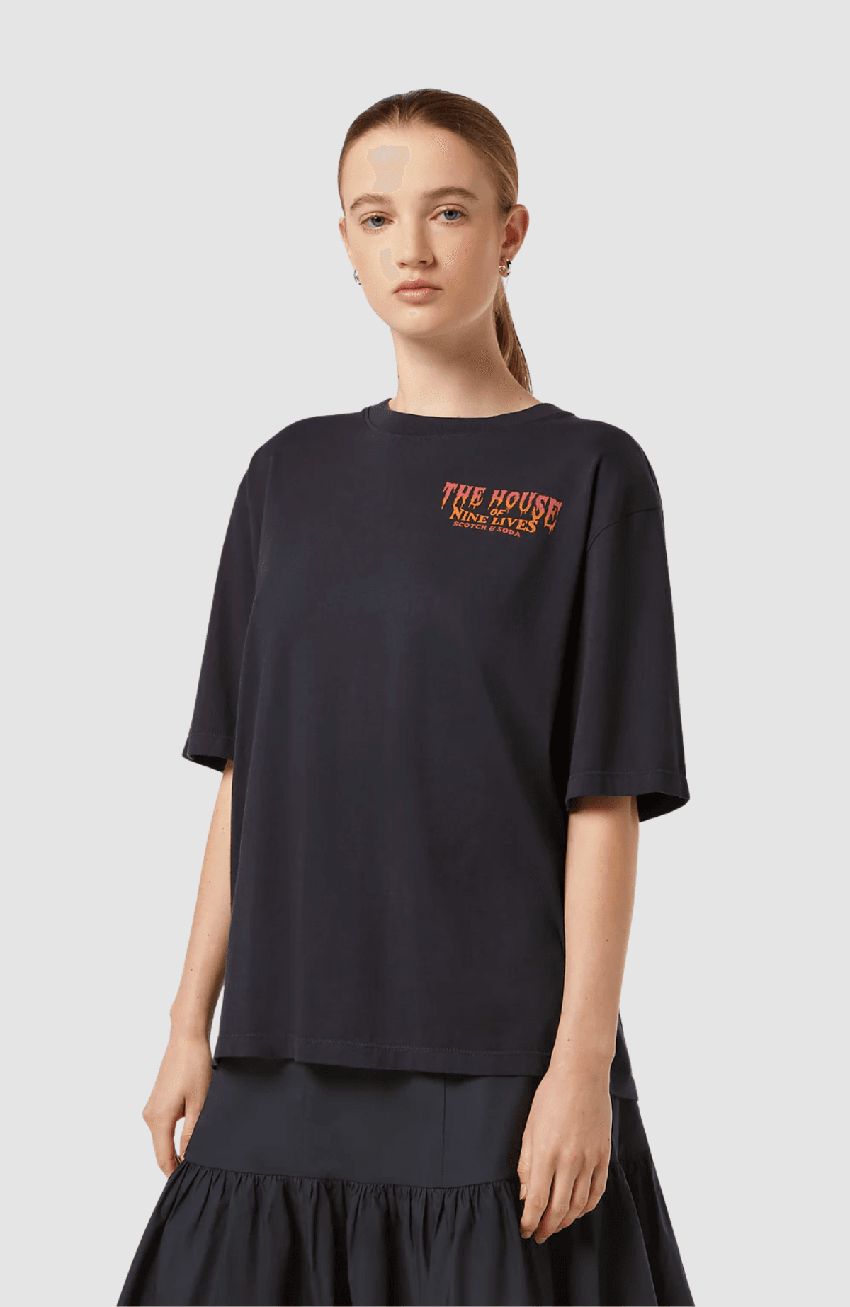 Front back artwork loose fit T-shirt